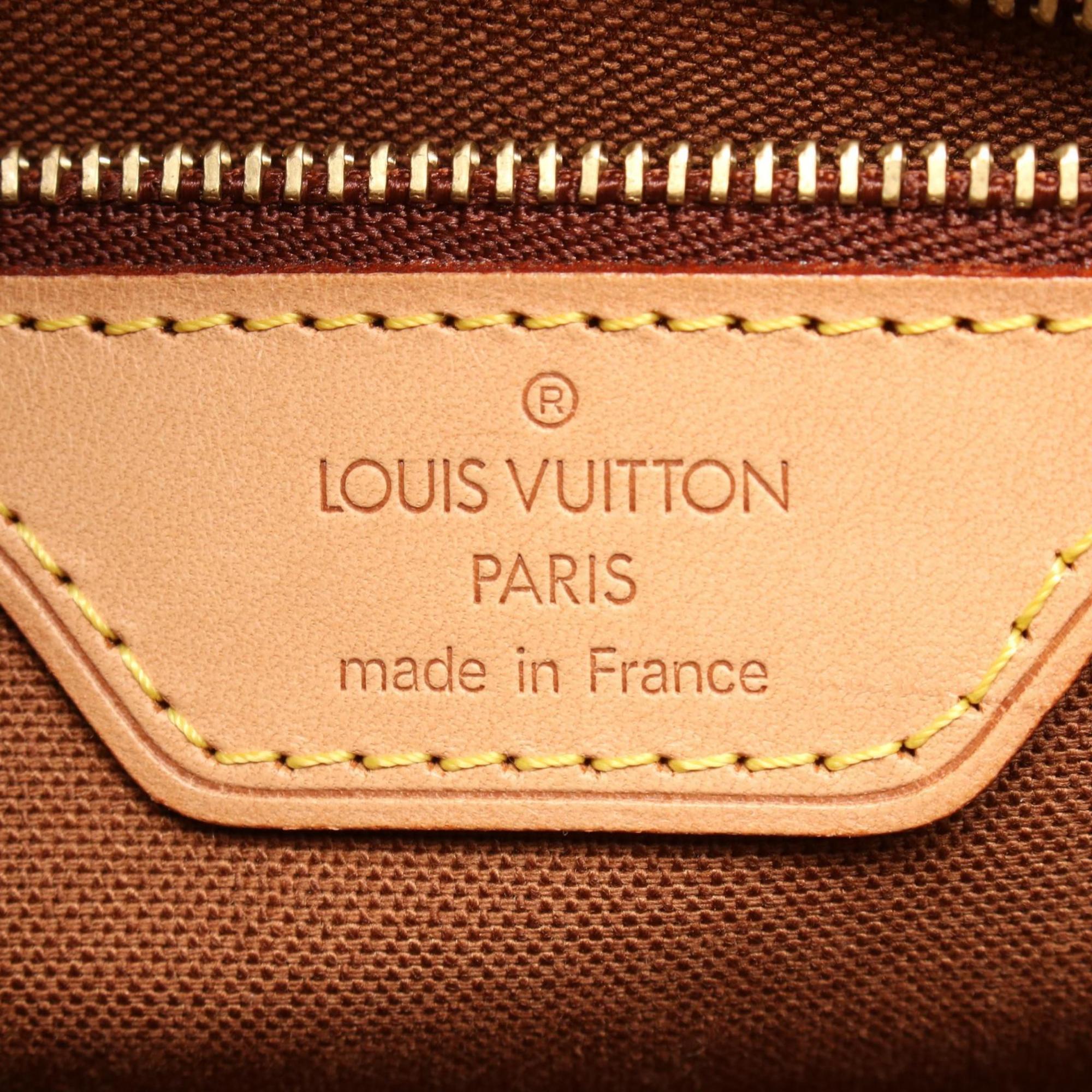 Louis Vuitton Brown Coated Canvas Leather Handbag Tote Bag