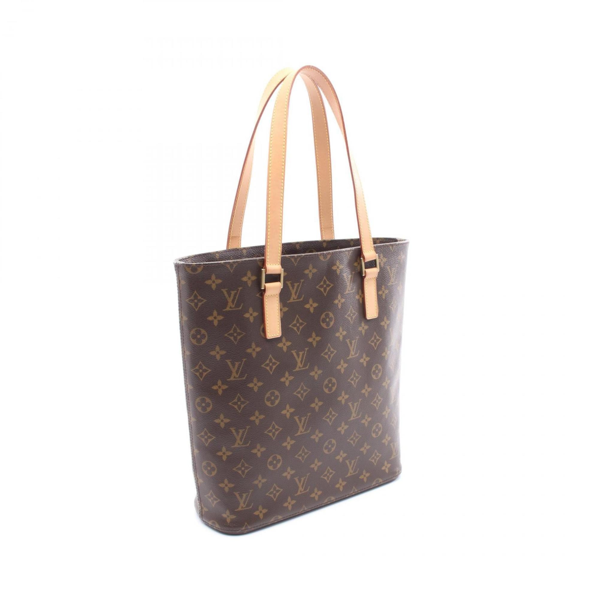 Louis Vuitton Brown Coated Canvas Leather Handbag Tote Bag