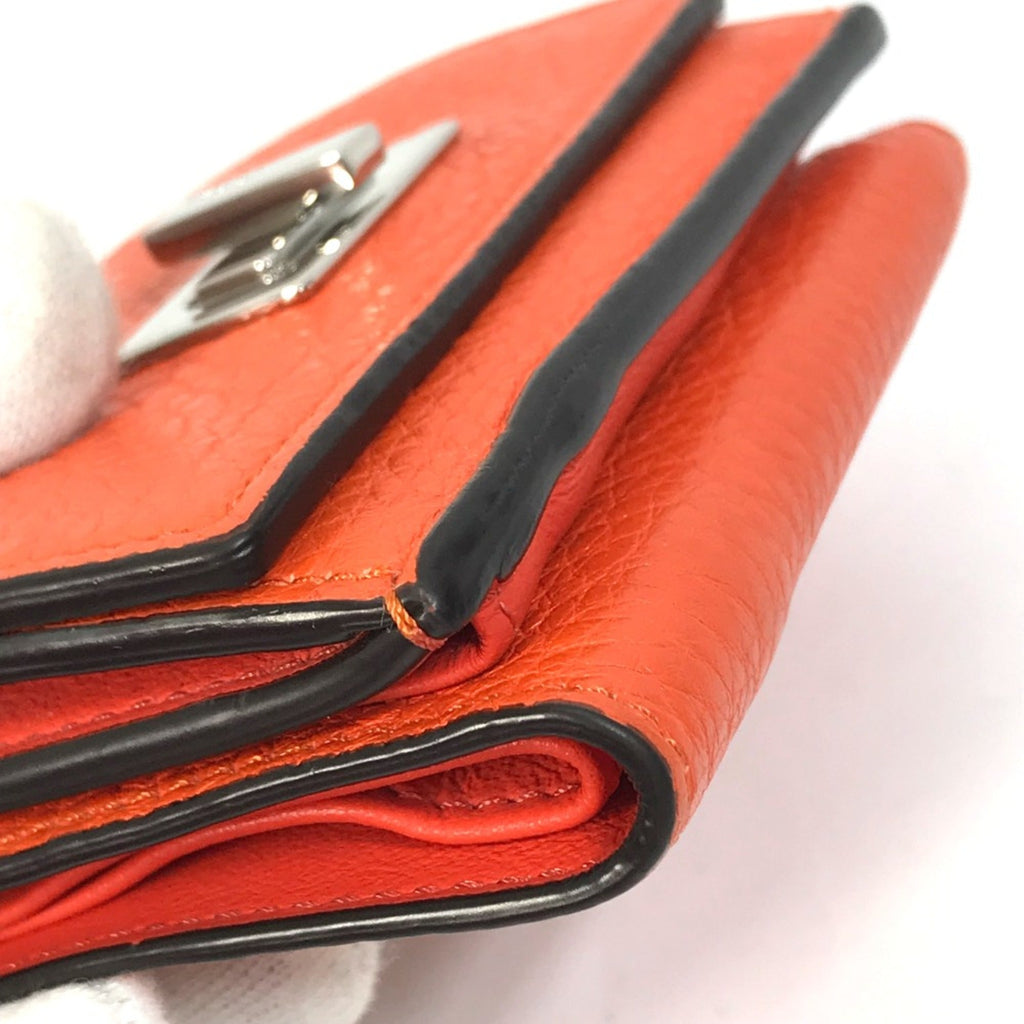 Fendi Orange Leather Wallet (Tri-Fold)