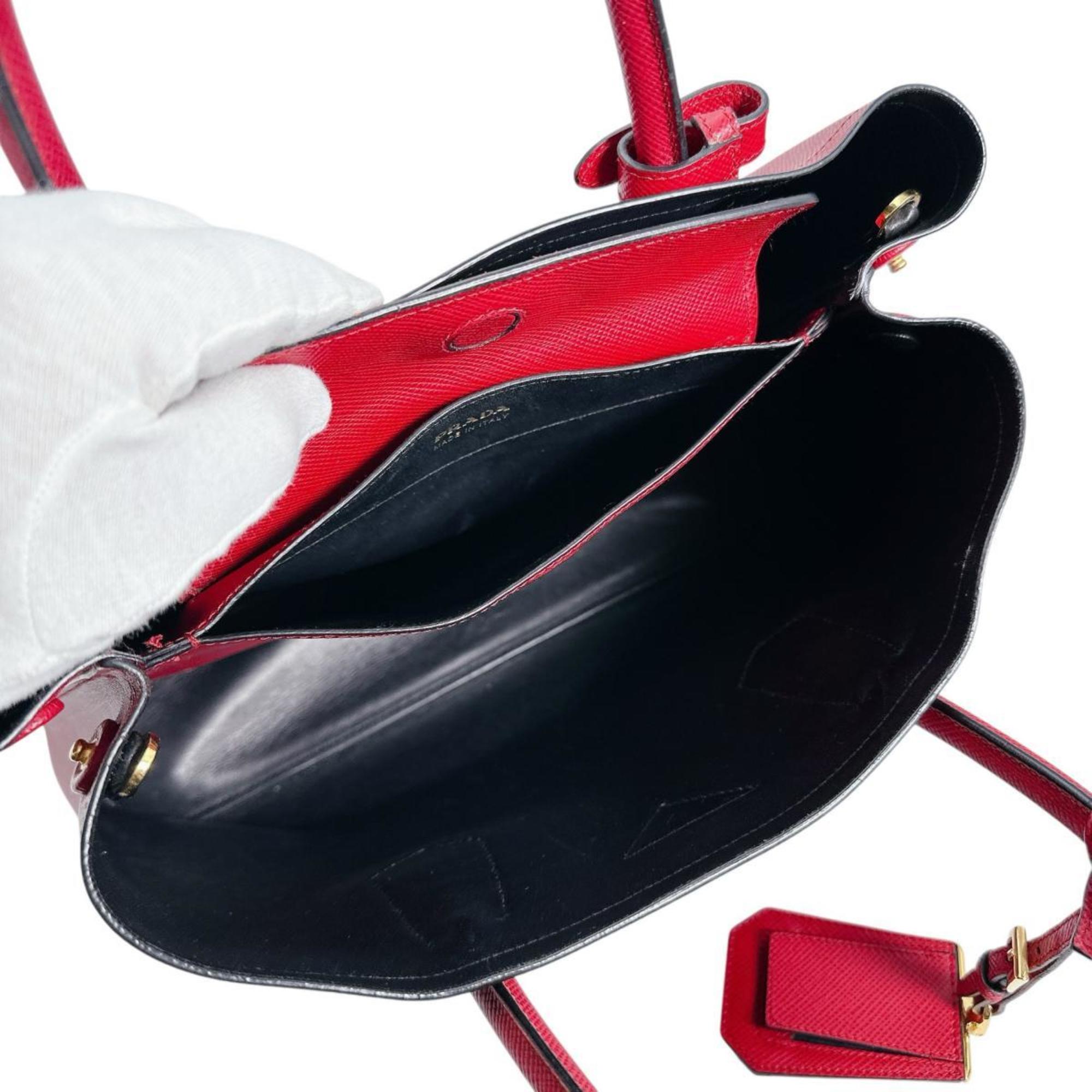 Prada Red Color Leather Handbag Shoulder Bag