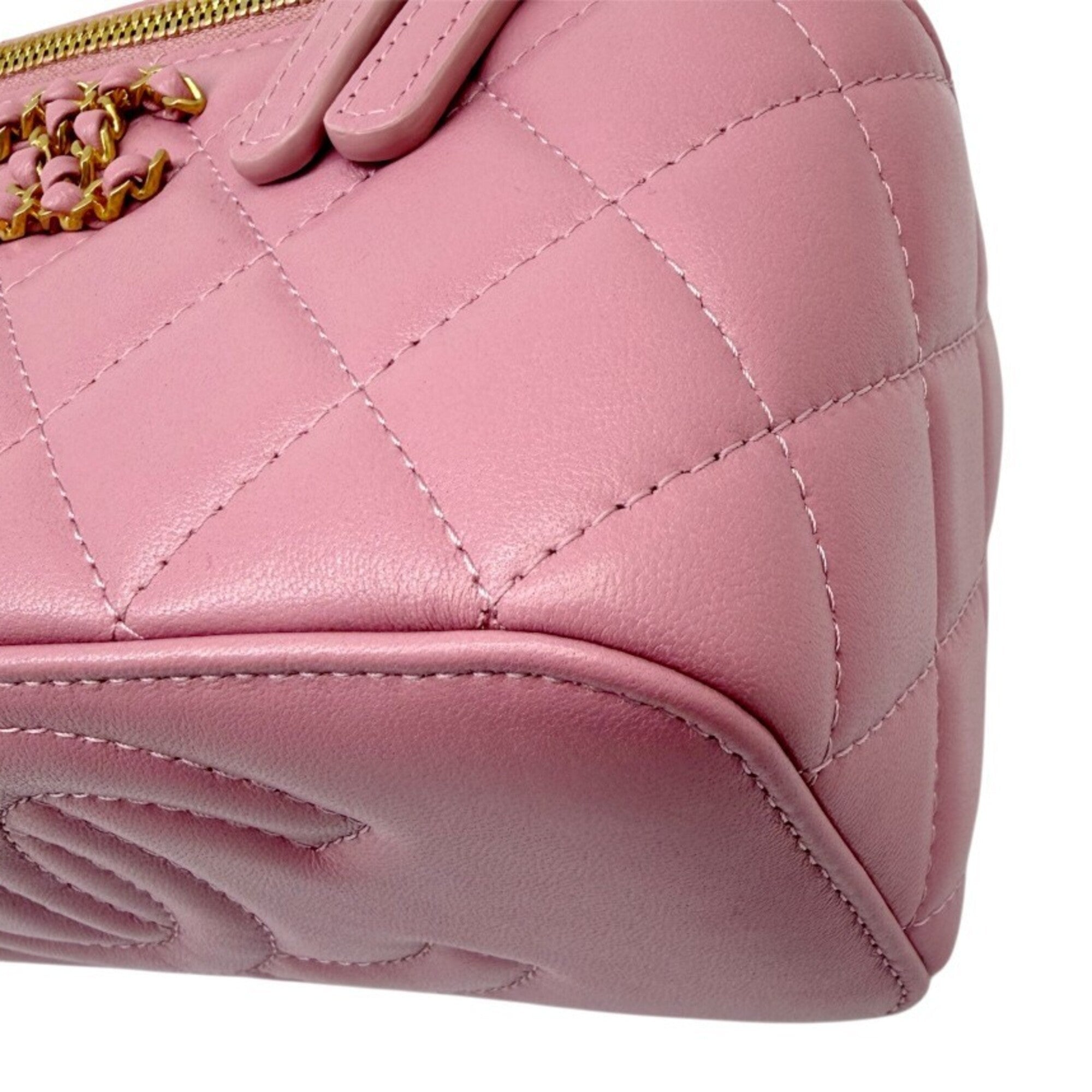 Chanel Pink Leather Handbag Shoulder Bag