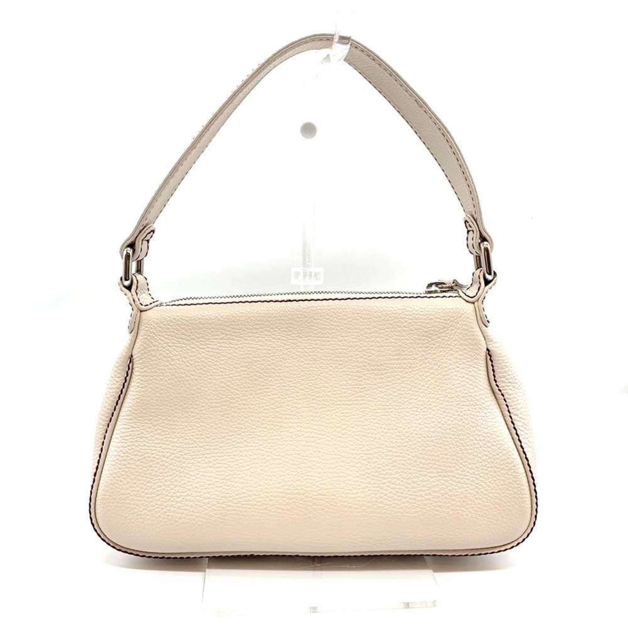 Chanel White Leather Shoulder Bag
