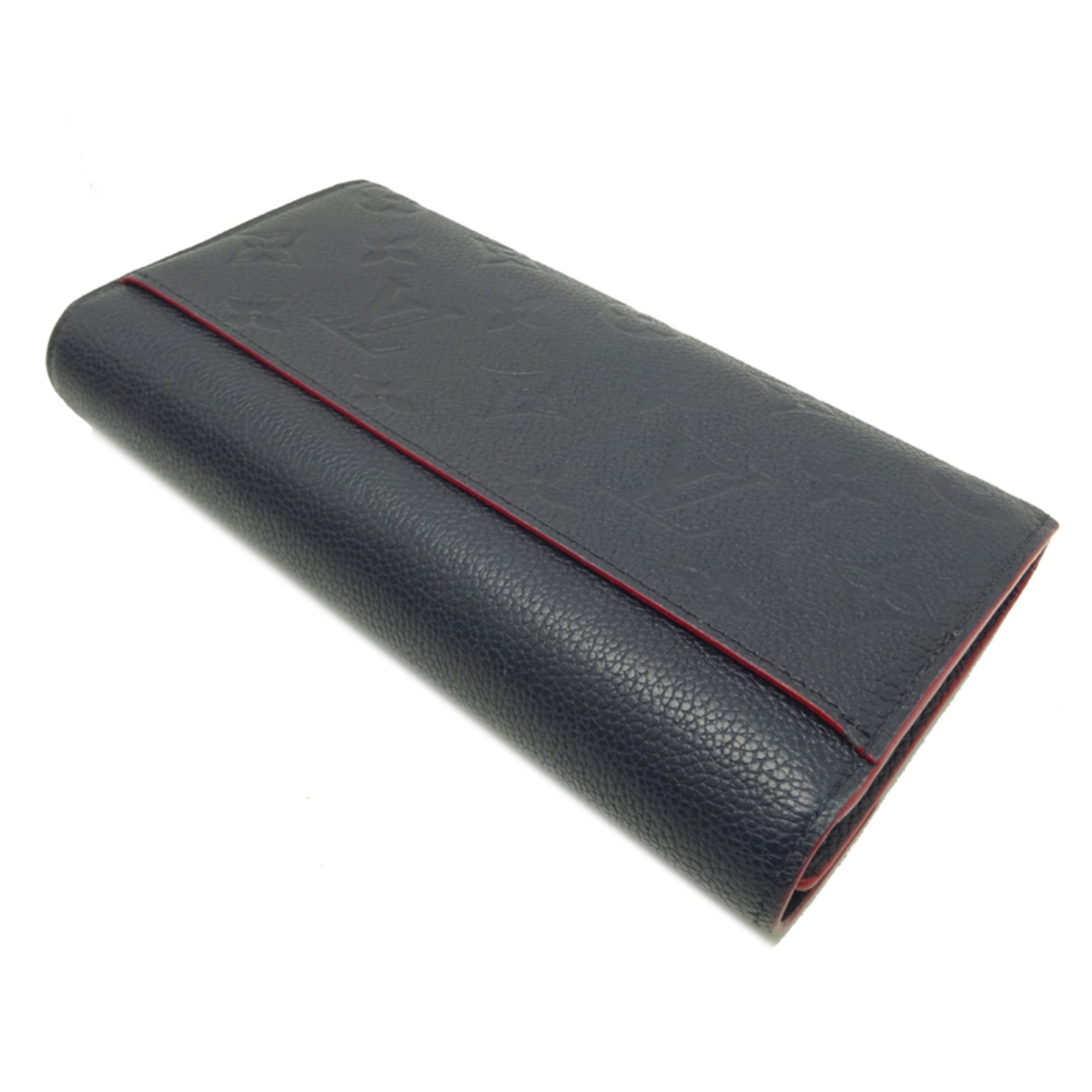 Louis Vuitton Marine Rouge Navy Red Color Monogram Empreinte Long Wallet