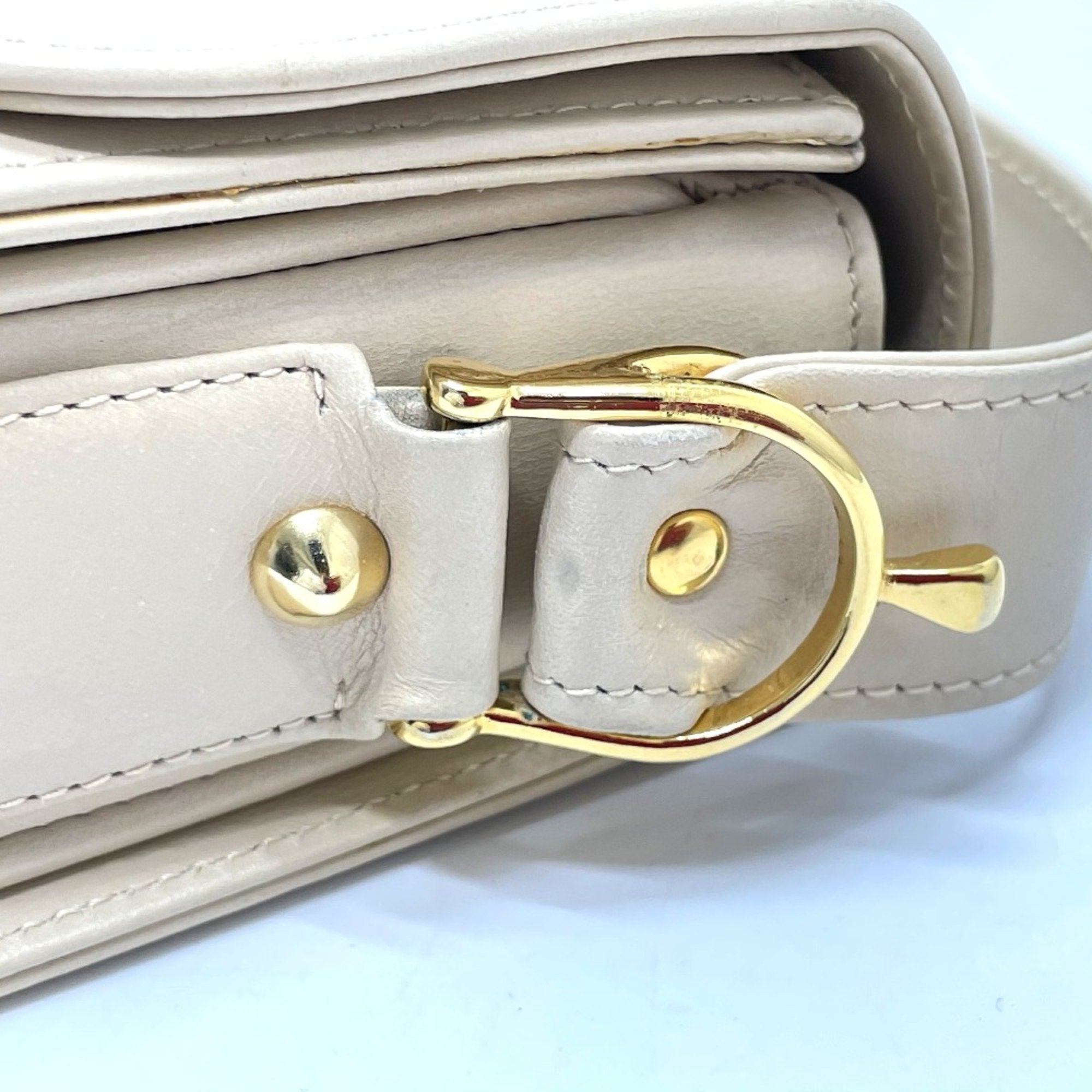 Celine Beige Leather Shoulder Bag