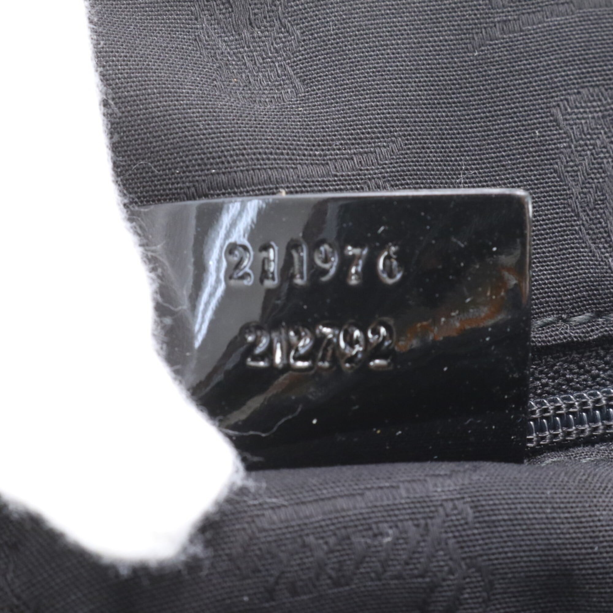 Gucci Black Leather Canvas Handbag Shoulder Bag Tote Bag (Pre-Owned)