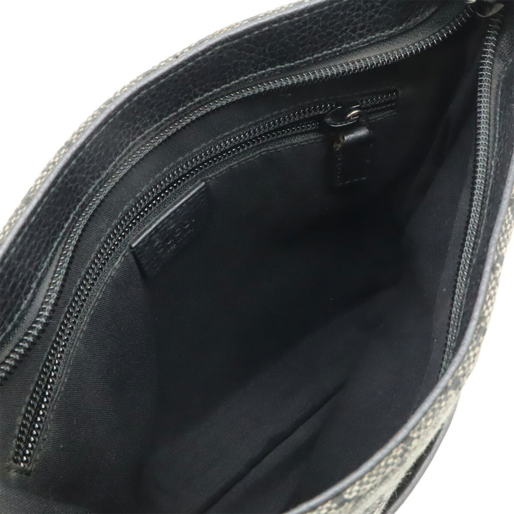 Gucci Dark Gray Gg Canvas Shoulder Bag (Pre-Owned)