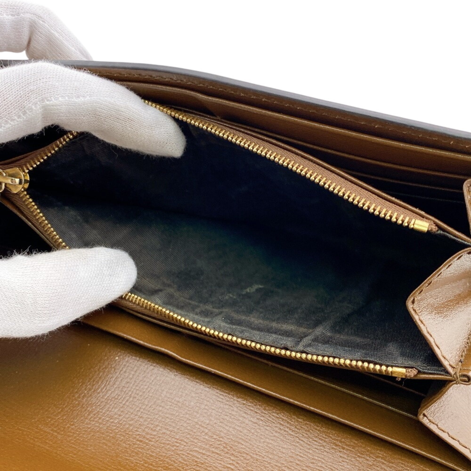 Gucci Brown Leather Long Wallet (Bi-Fold) (Pre-Owned)