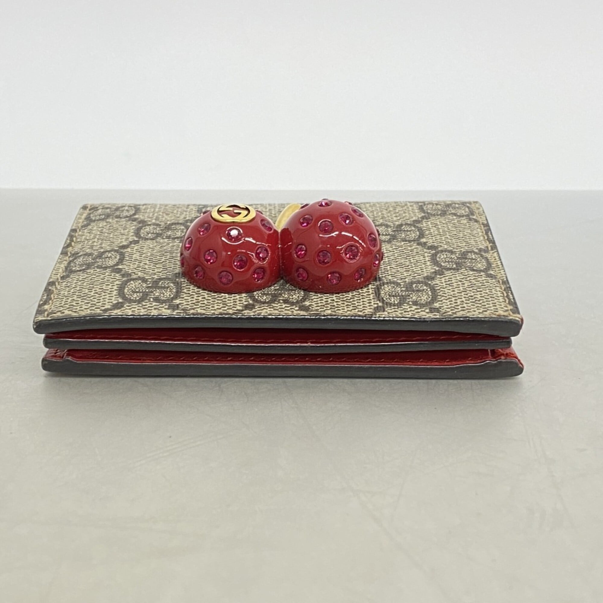 Gucci Brown Red Color Pvc Wallet (Bi-Fold) (Pre-Owned)