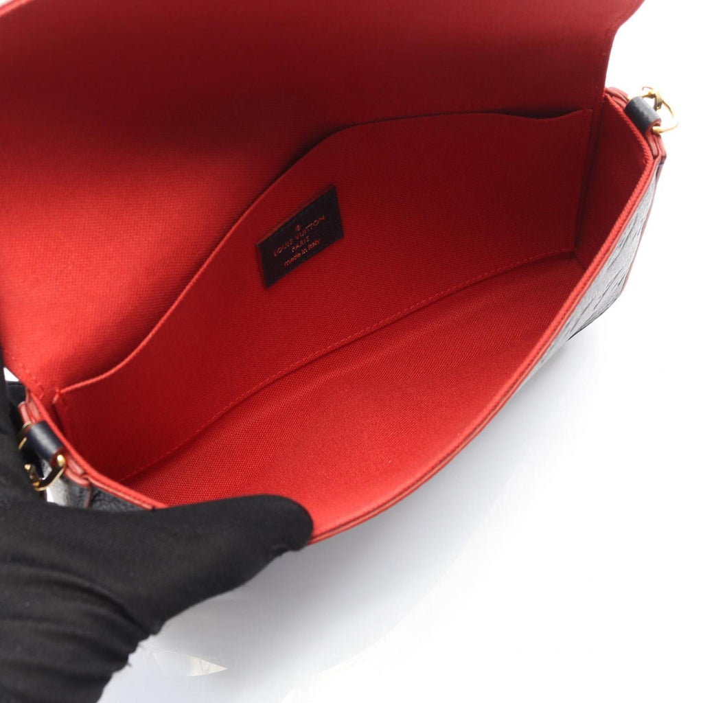 Louis Vuitton Marine Rouge Navy Red Color Monogram Empreinte Pochette Shoulder Bag