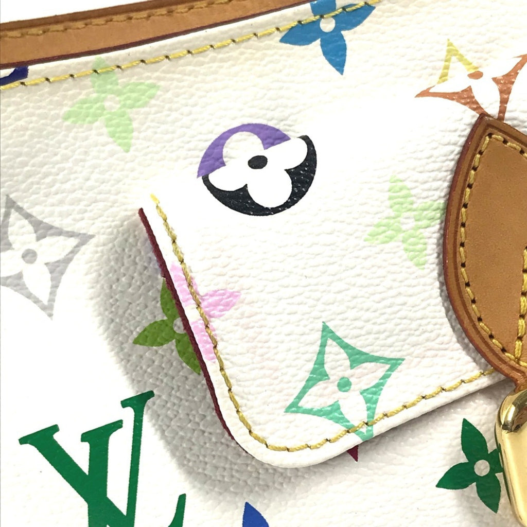 Louis Vuitton Blanc Multi-Color White Yellow Monogram Multicolore Canvas Handbag Shoulder Bag