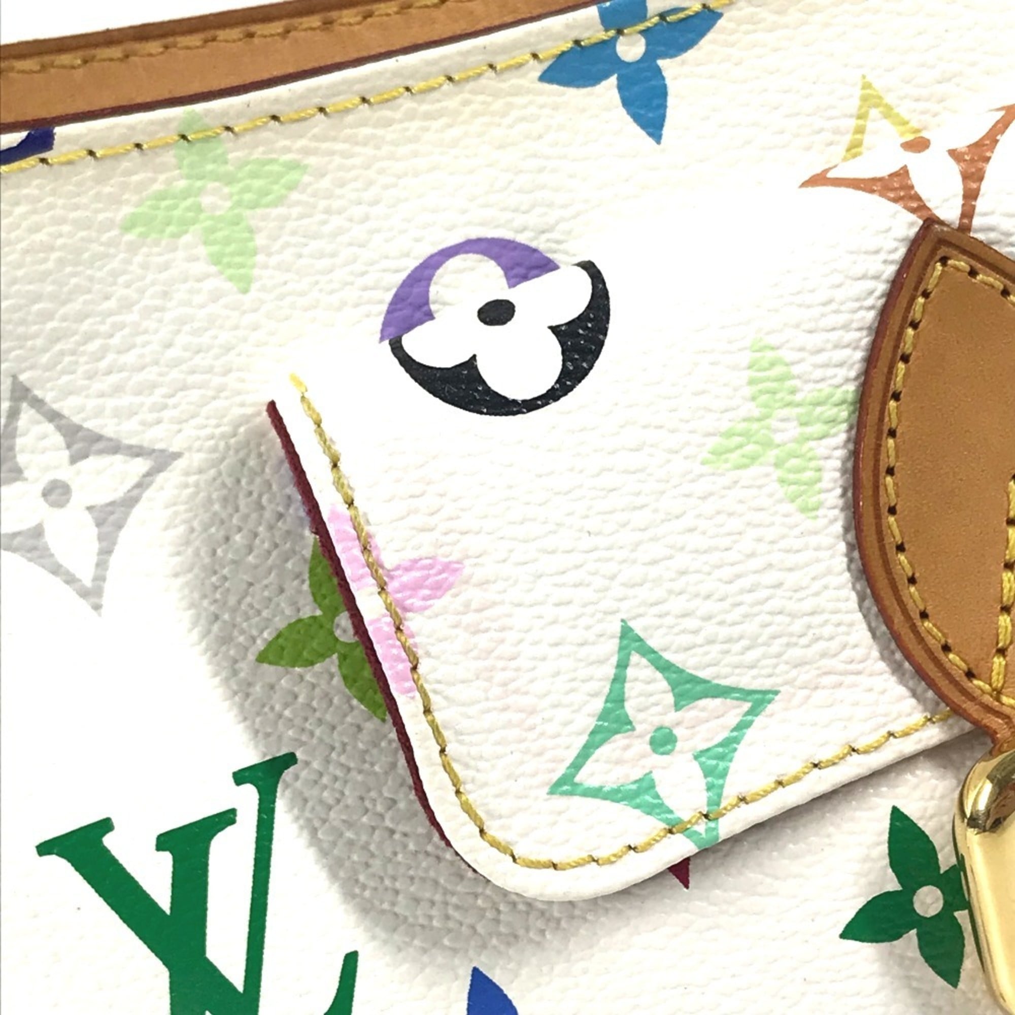 Louis Vuitton Blanc Multi-Color White Yellow Monogram Multicolore Canvas Handbag Shoulder Bag