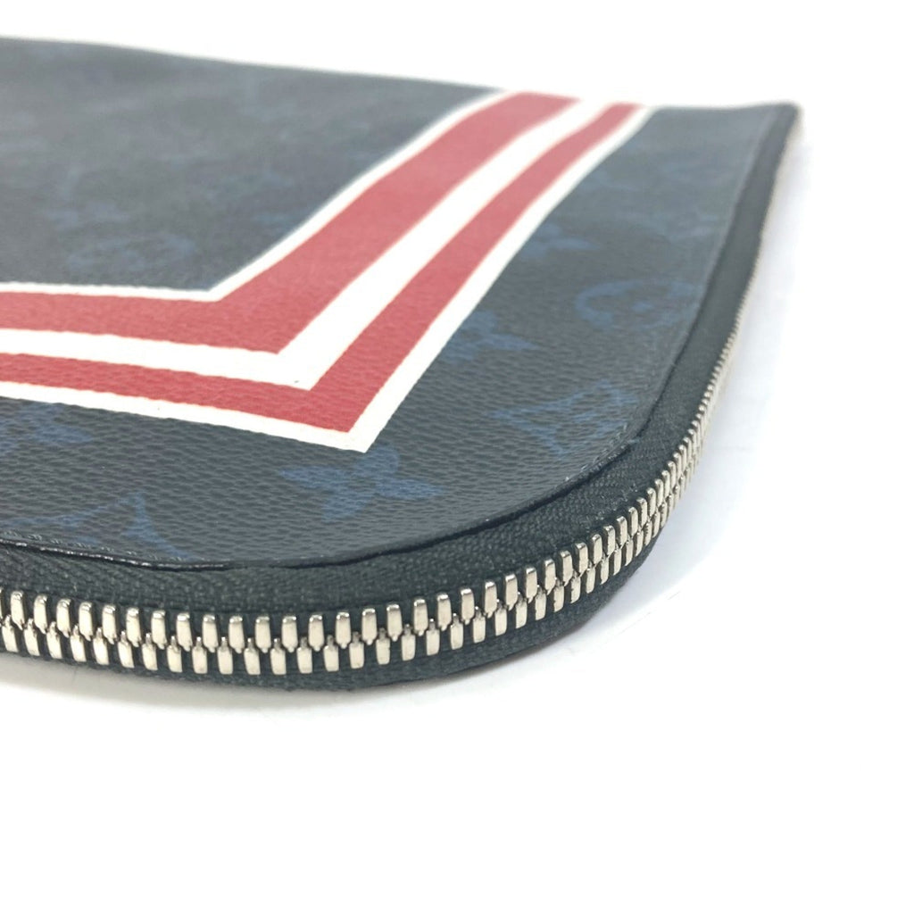 Louis Vuitton Monogram Cobalt Navy Red Color White Clutch Bag