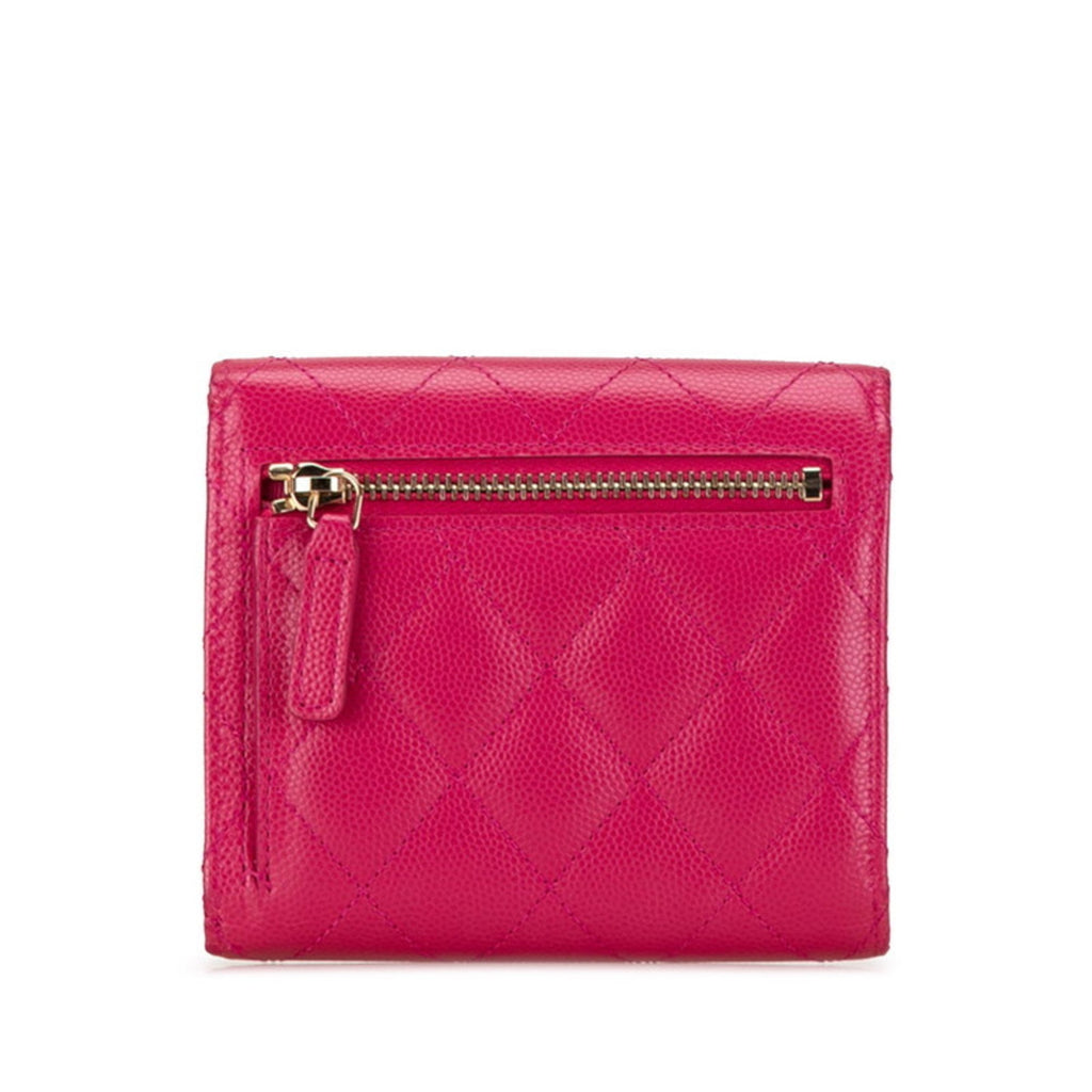 Chanel Pink Grained Calfskin Wallet (Bi-Fold)