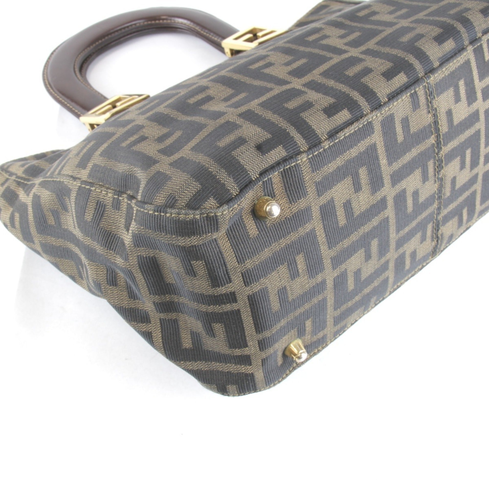 Fendi Khaki Canvas Handbag