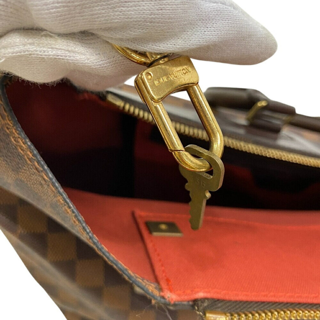 Louis Vuitton Damier Brown Red Color Leather Handbag