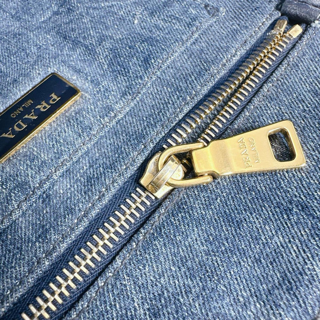 Prada Blue Denim Tote Bag