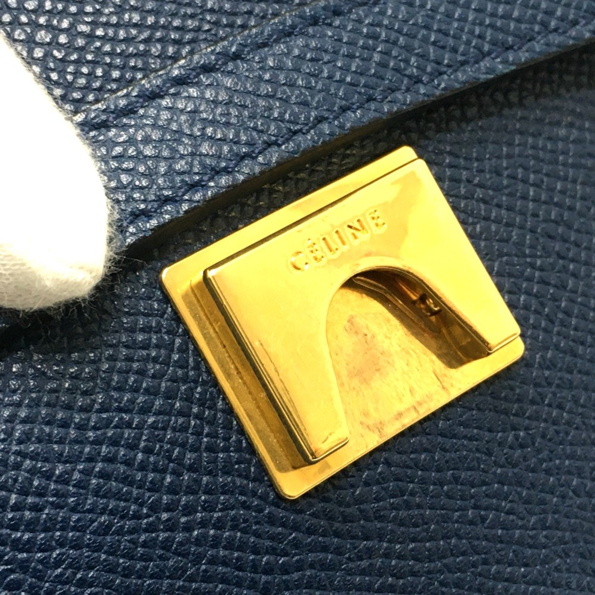 Celine Navy Leather Handbag