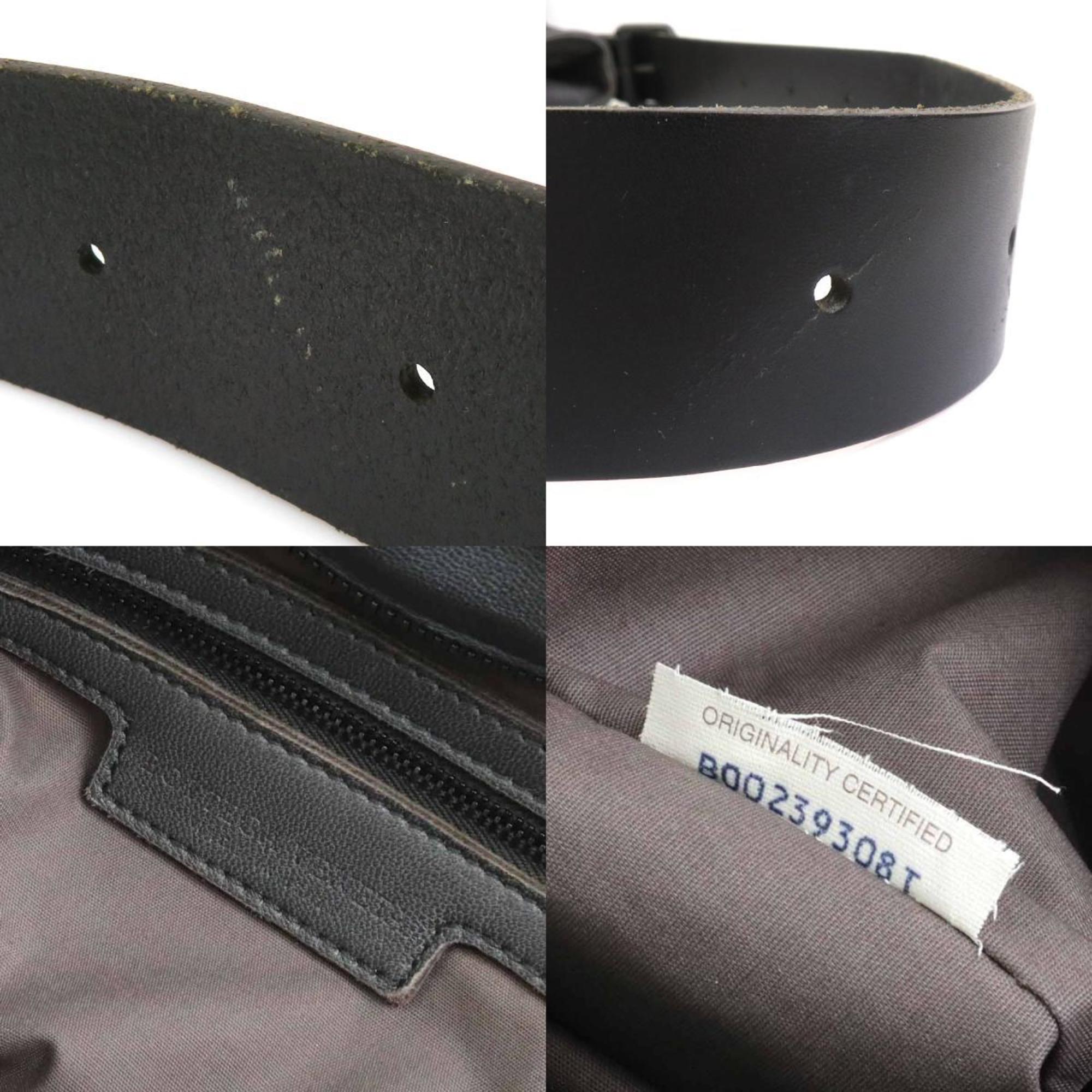 Bottega Veneta Black Gray Leather Shoulder Bag