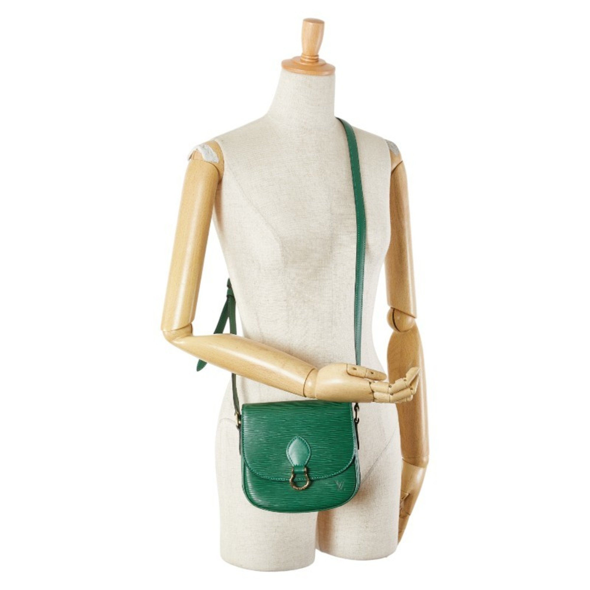 Louis Vuitton Epi Borneo Green Leather Shoulder Bag