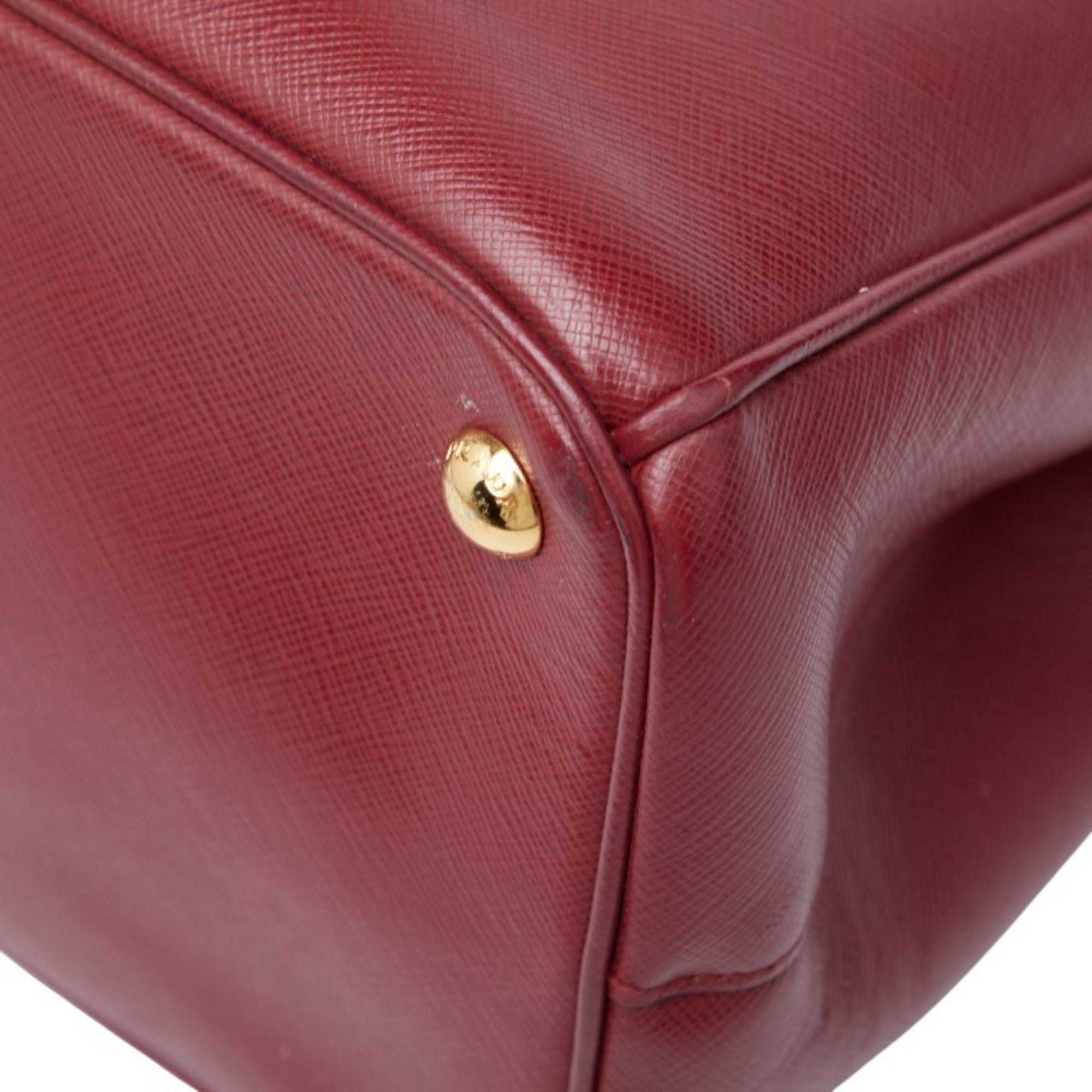 Prada Bordeaux Red Color Wine Leather Handbag Shoulder Bag