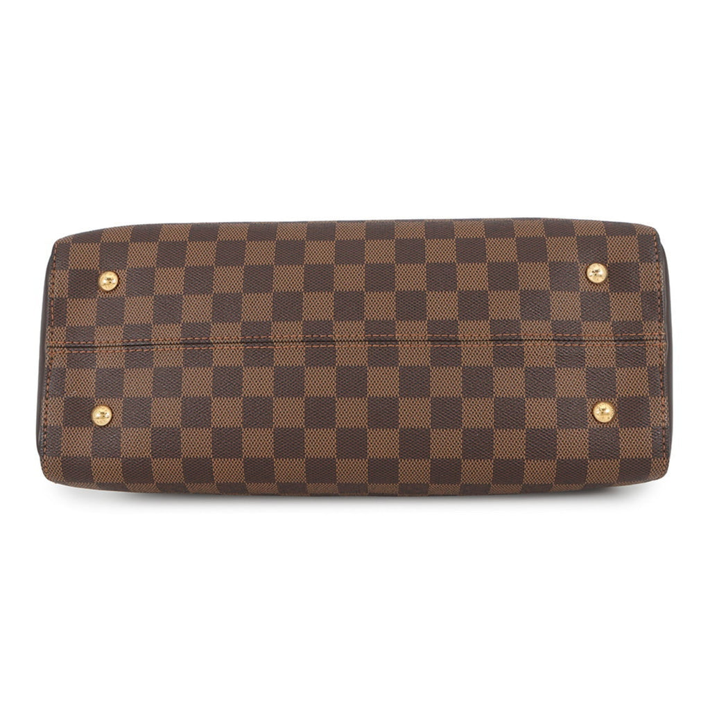 Louis Vuitton Beige Brown Damier Canvas Exotic Leather Handbag
