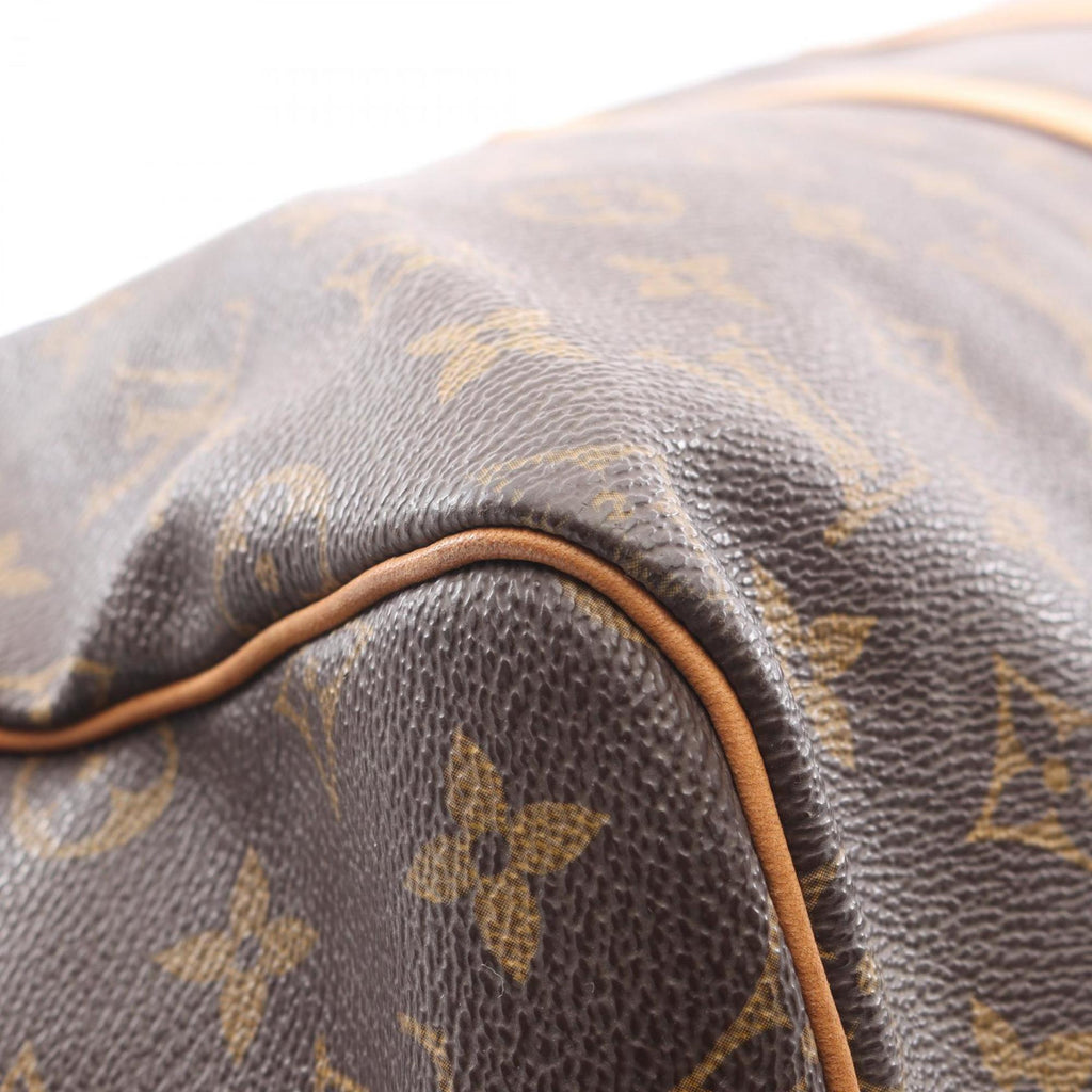 Louis Vuitton Brown Monogram Coated Canvas Leather Boston Bag
