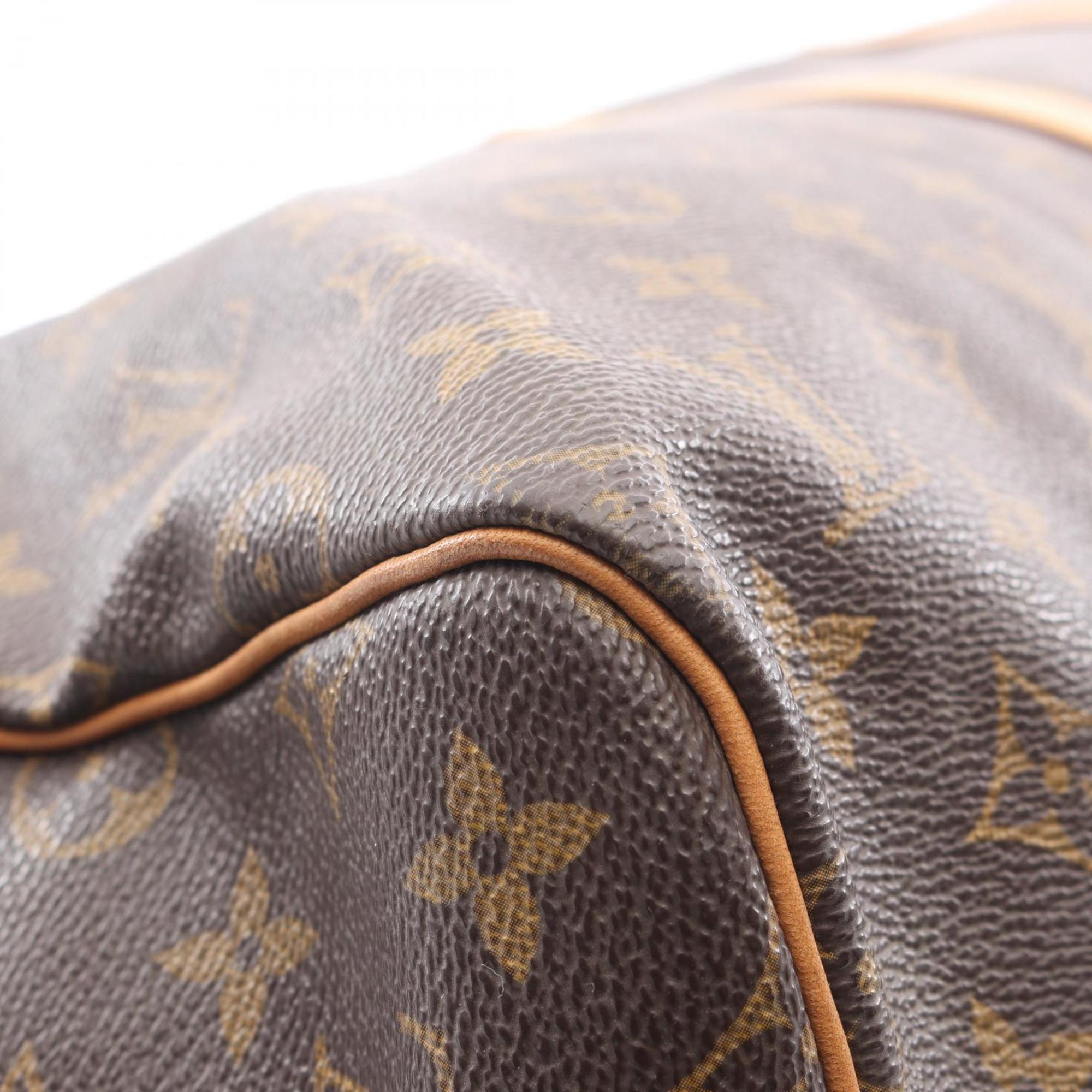 Louis Vuitton Brown Monogram Coated Canvas Leather Boston Bag