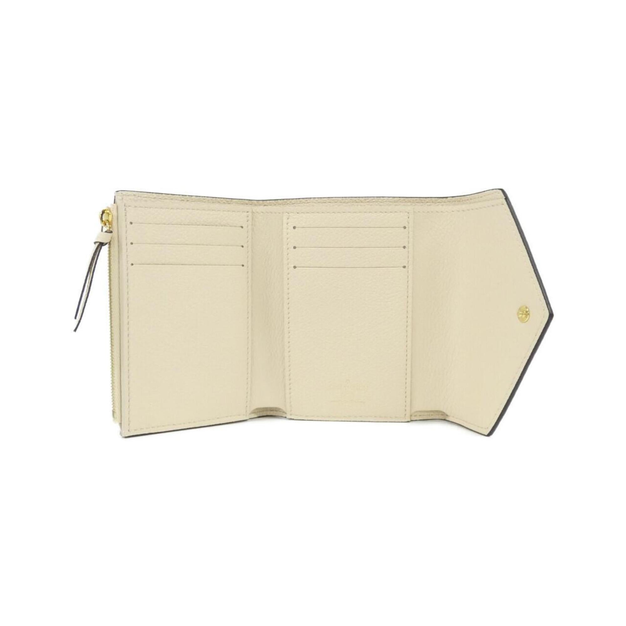 Louis Vuitton Cream Leather Wallet (Tri-Fold)