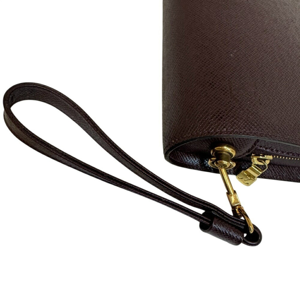 Louis Vuitton Wine Taiga Leather Clutch Bag