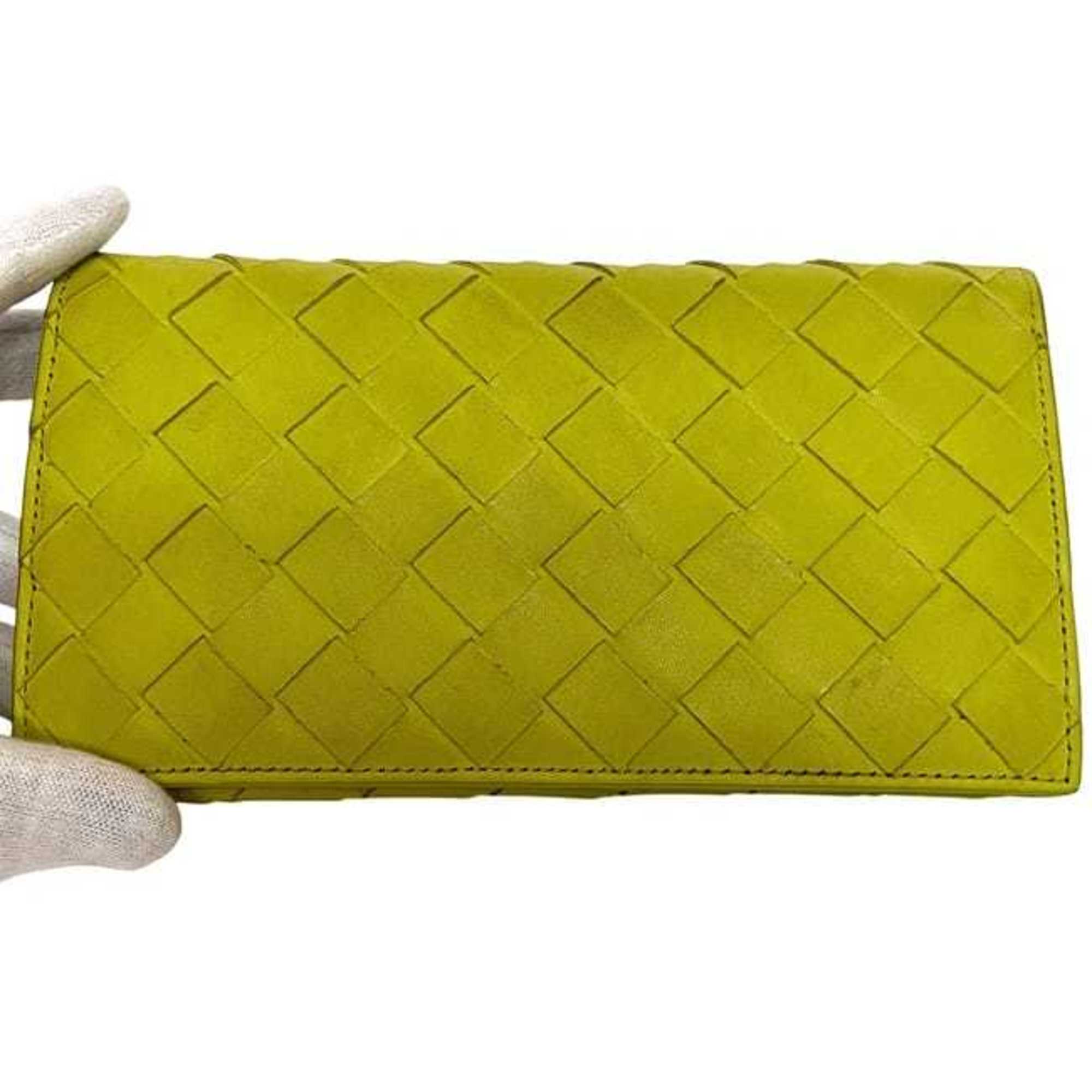 Bottega Veneta Yellow Leather Long Wallet (Bi-Fold)