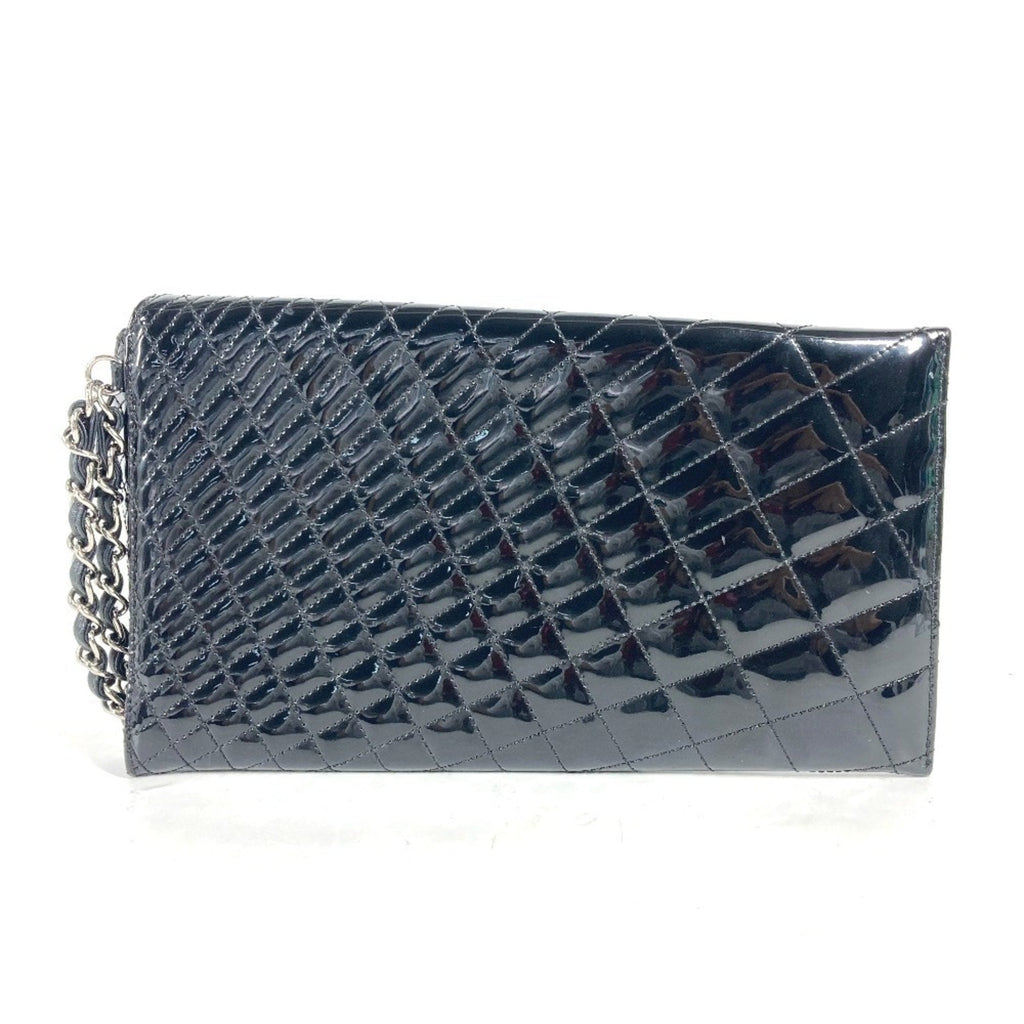 Chanel Black Patent Leather Clutch Bag Pouch