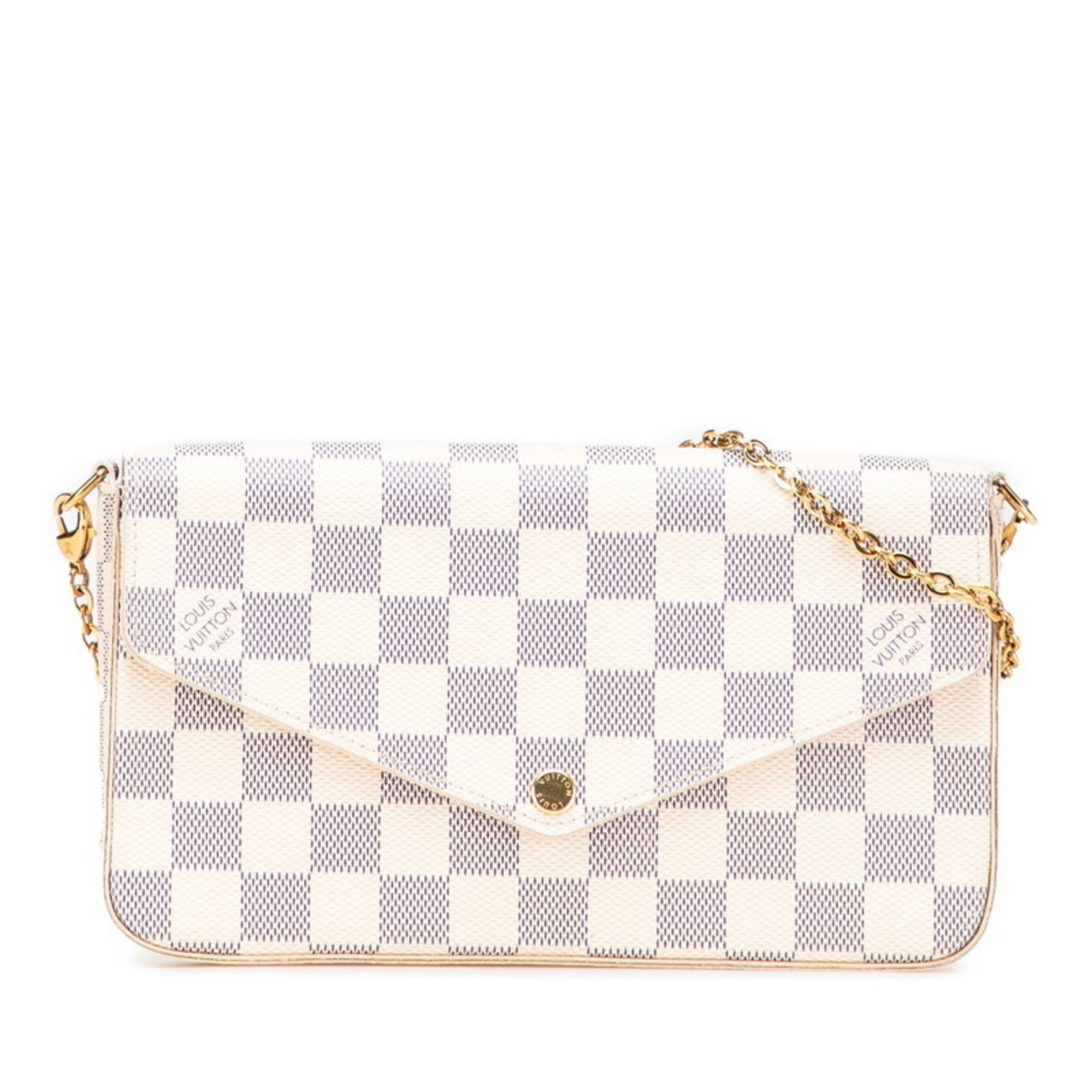 Louis Vuitton Damier Azur Ivory Pvc Leather Pochette Shoulder Bag