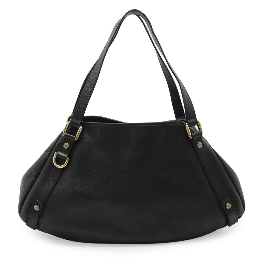 Gucci Abbey Black Leather Shoulder Bag Tote Bag (Pre-Owned)