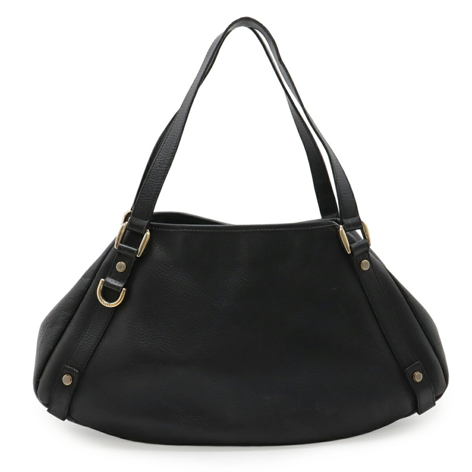 Gucci Abbey Black Leather Shoulder Bag Tote Bag (Pre-Owned)