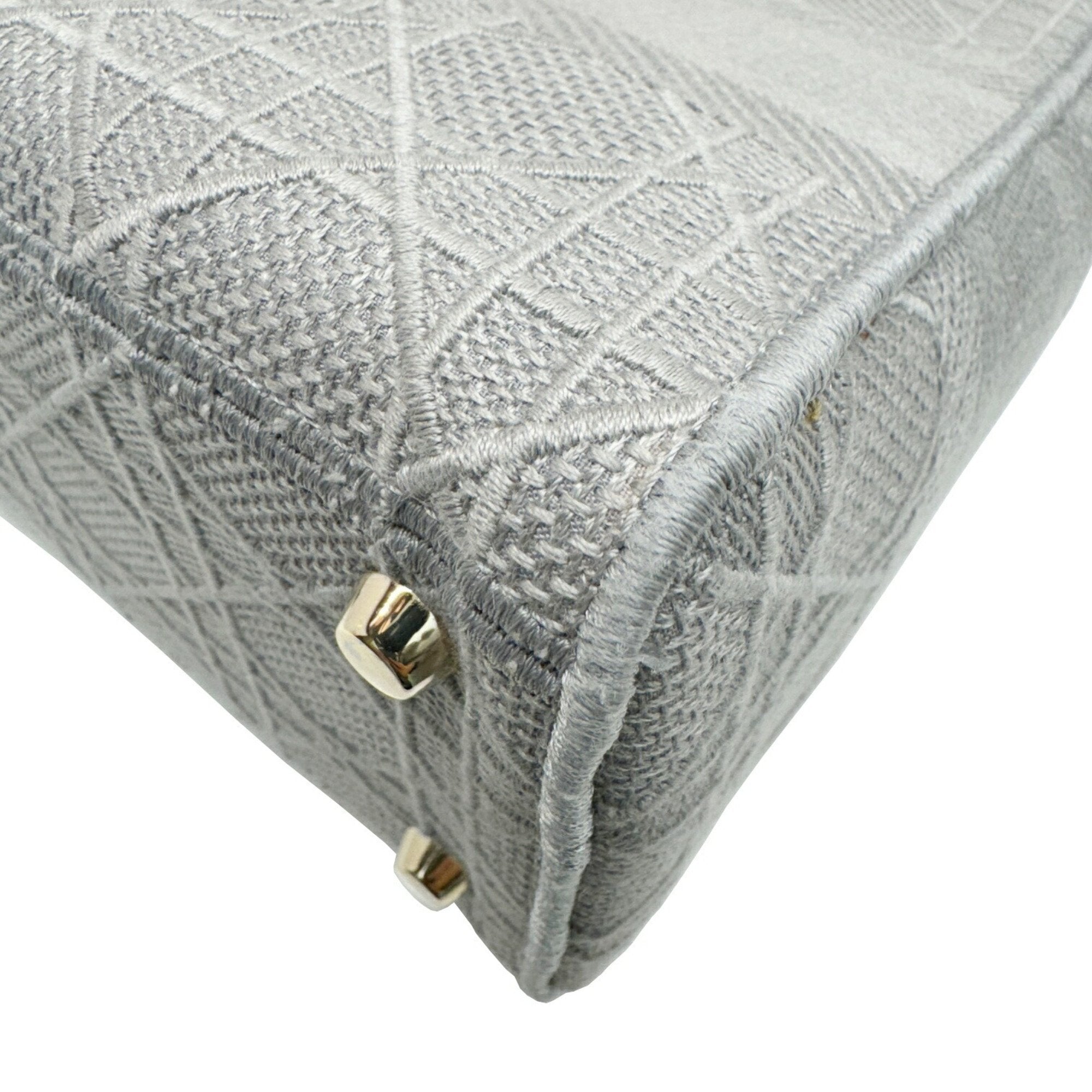 Christian Dior Gray Canvas Handbag Shoulder Bag (Pre-Owned)