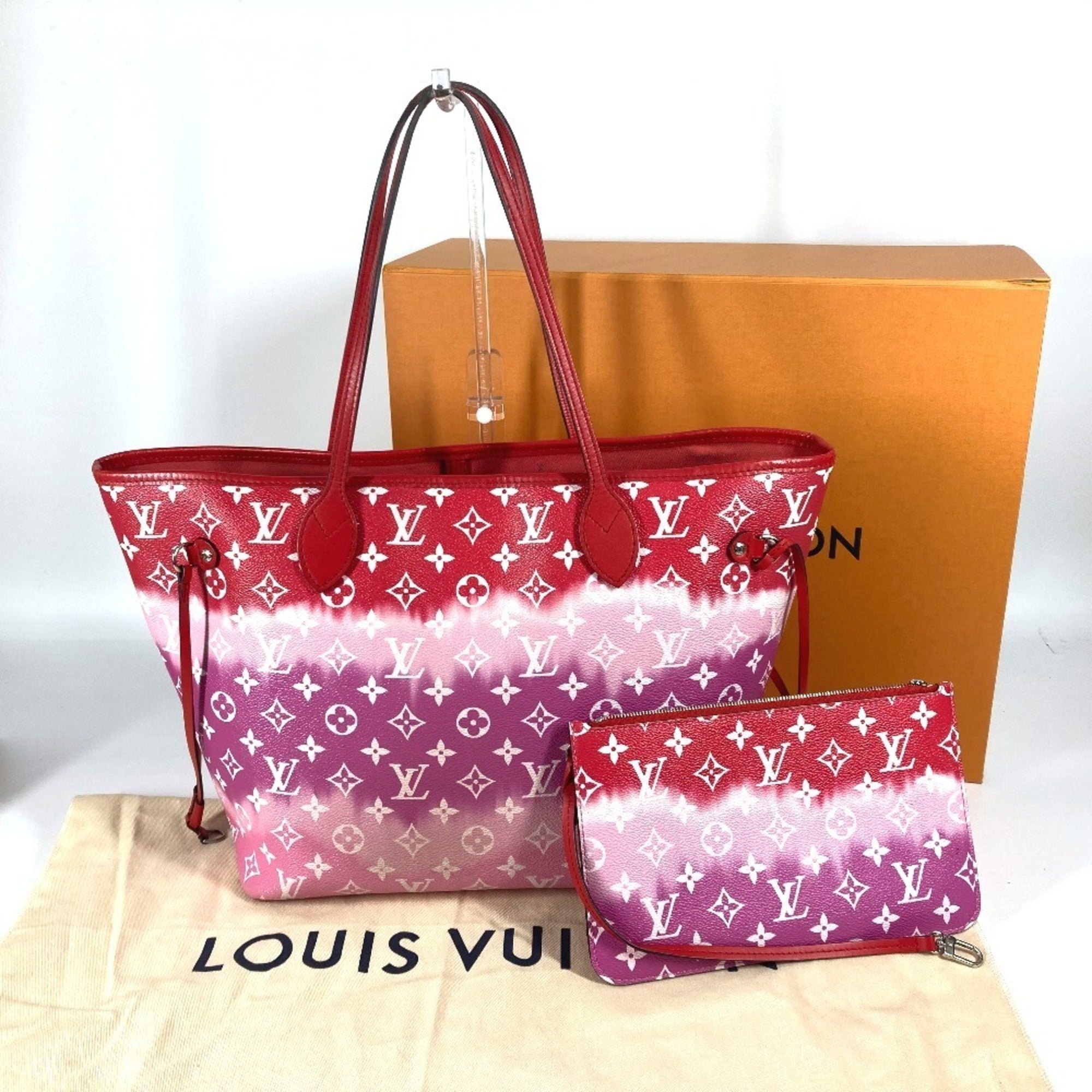 Louis Vuitton Pink Red Color Canvas Shoulder Bag Tote Bag