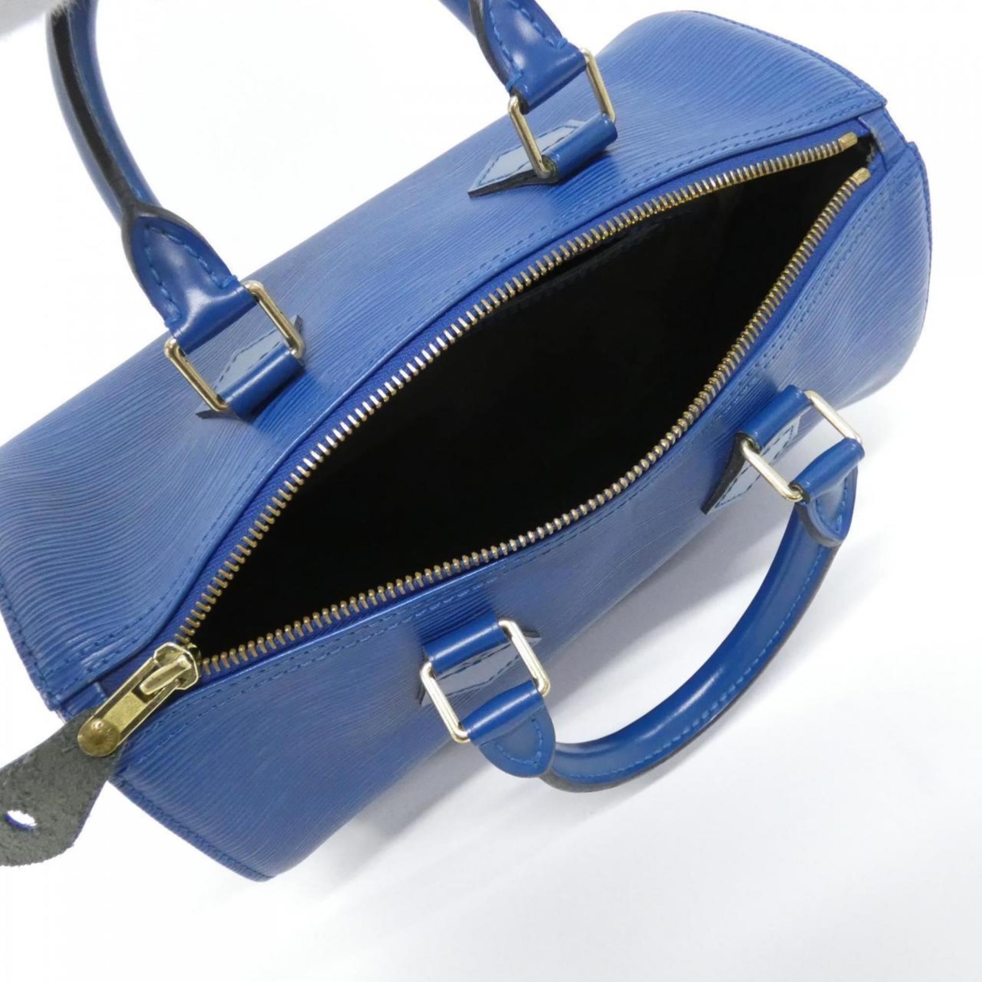 Louis Vuitton Blue Leather Boston Bag