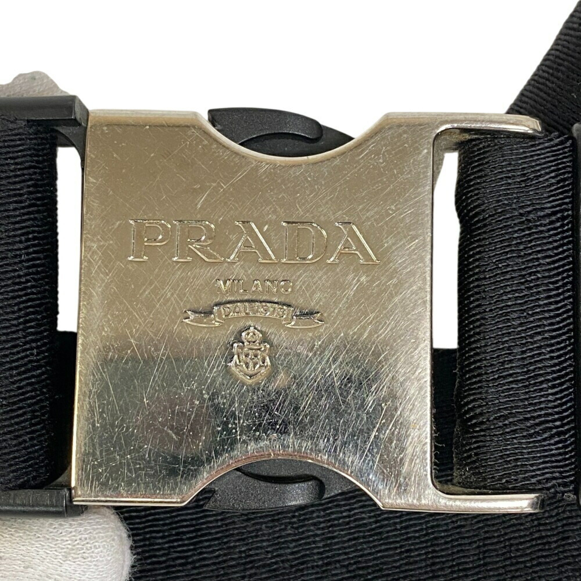 Prada Saffiano Black Leather Saffiano Triangle Beach Bag Sling Bag