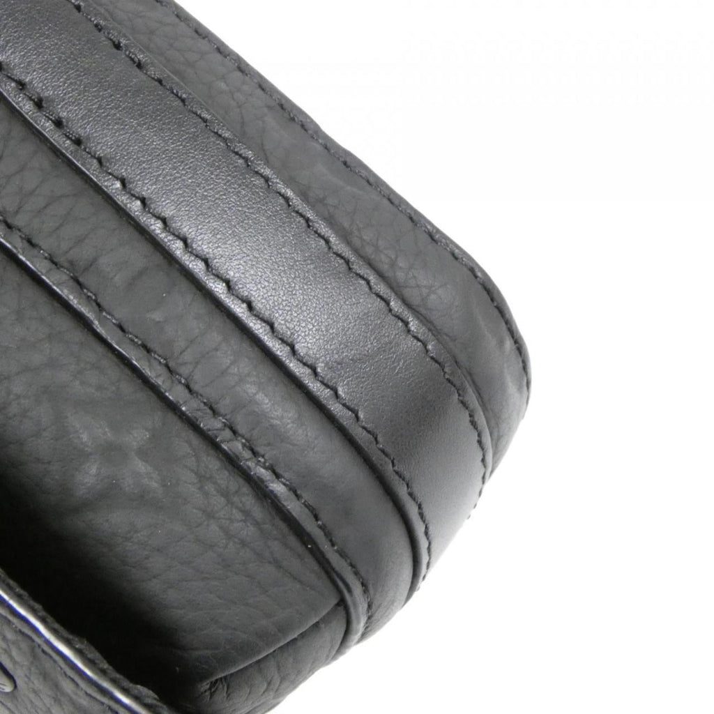 Louis Vuitton Black Leather Messenger Bag Shoulder Bag
