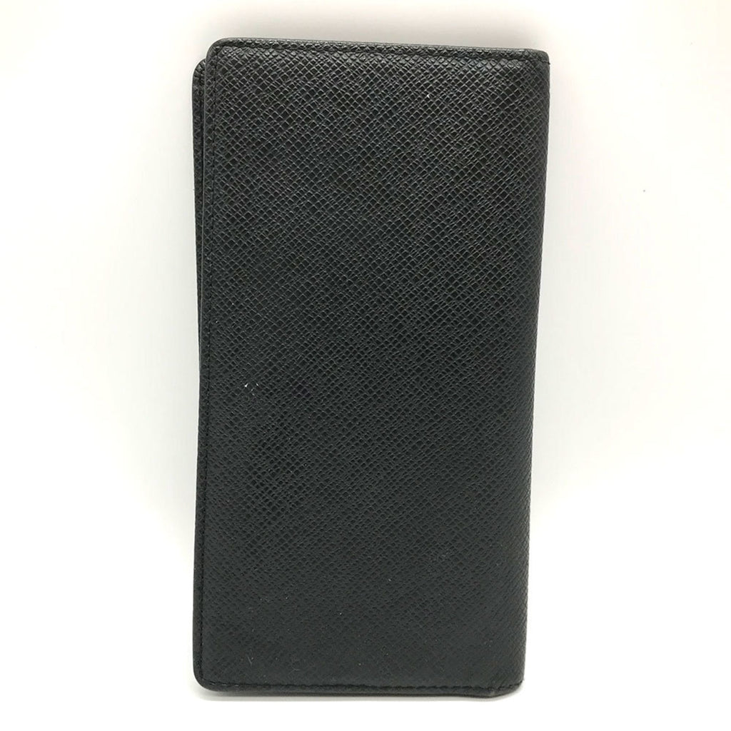 Louis Vuitton Black Noir Taiga Leather Long Bill Wallet