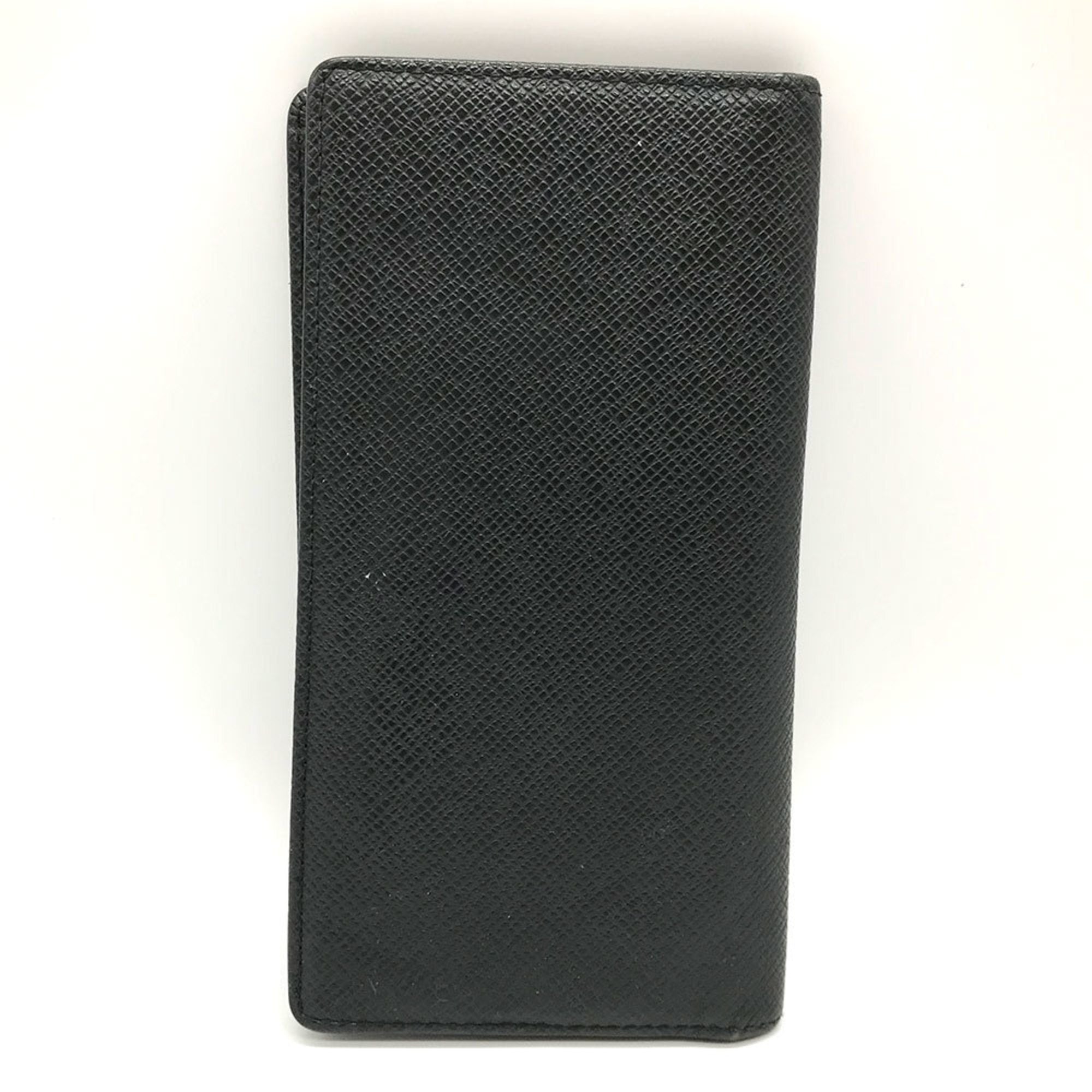 Louis Vuitton Black Noir Taiga Leather Long Bill Wallet