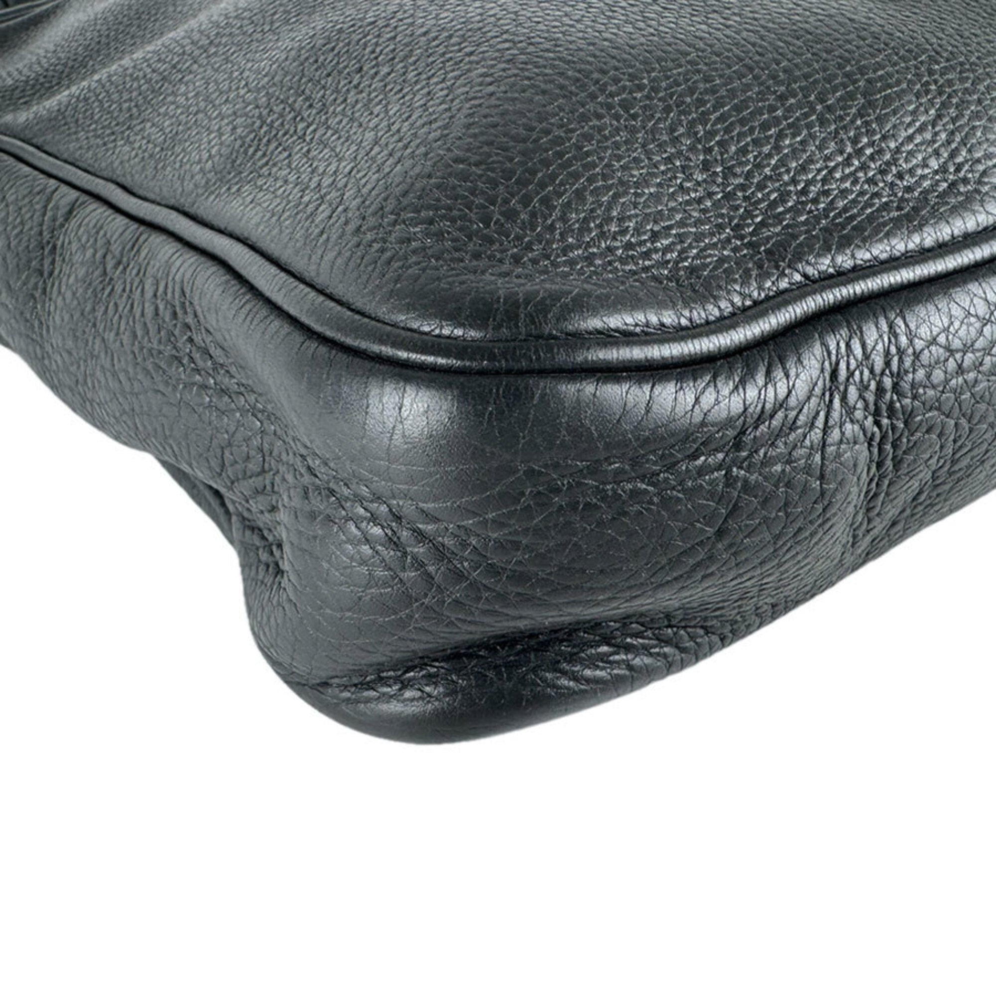 Gucci Dark Gray Leather Shoulder Bag (Pre-Owned)