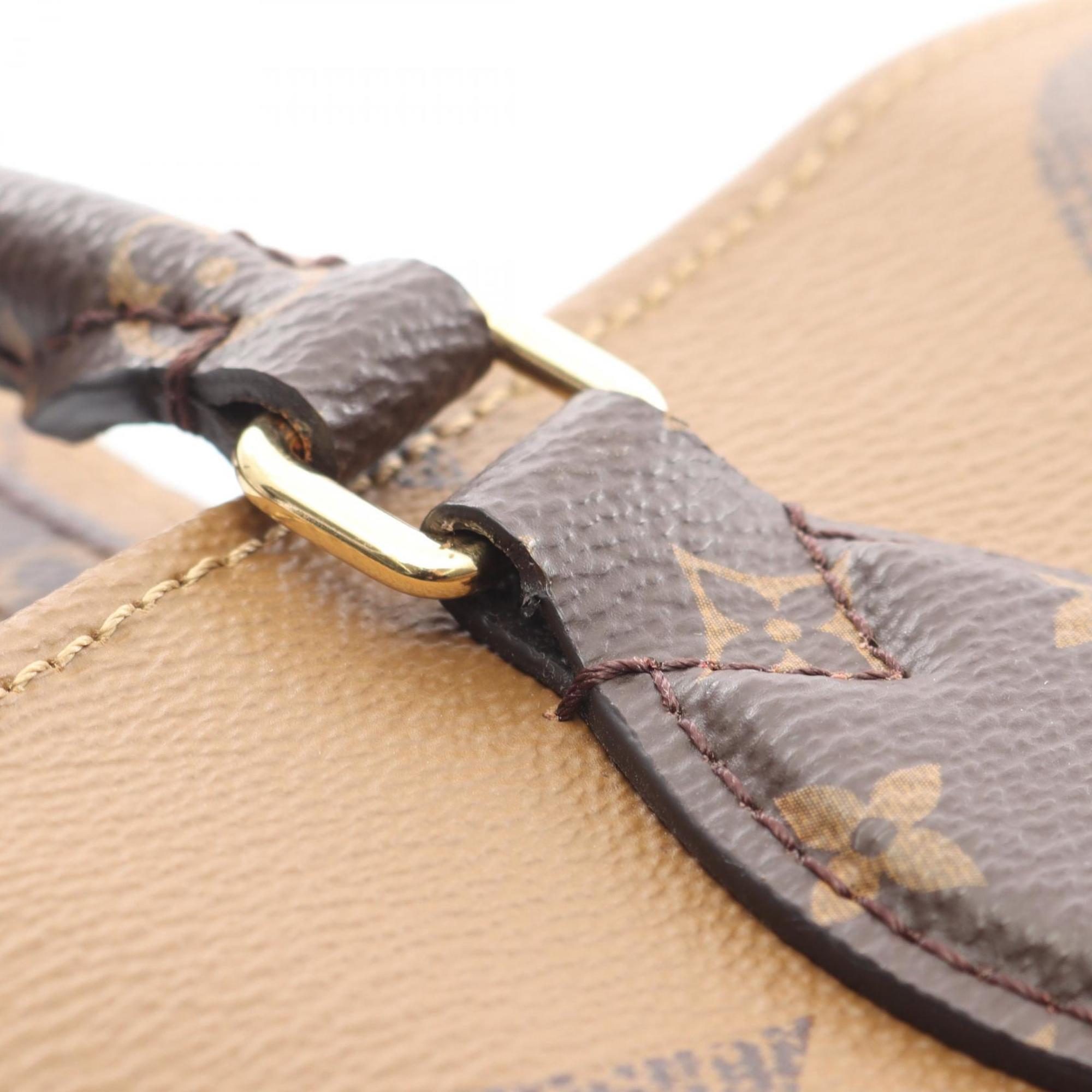 Louis Vuitton Beige Brown Coated Canvas Tote Bag