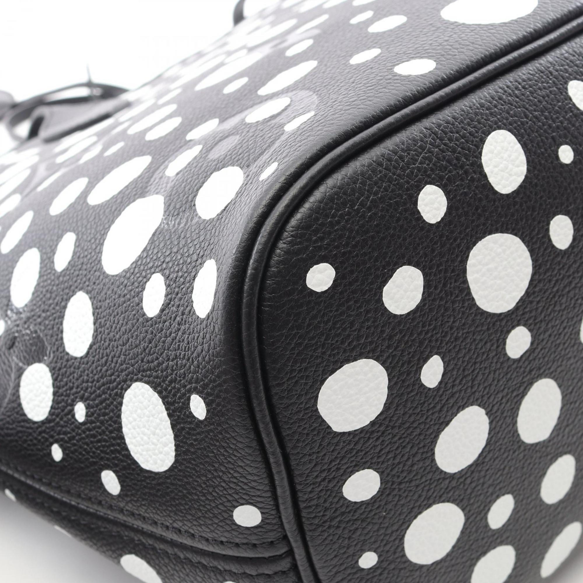 Louis Vuitton Black White Leather Tote Bag