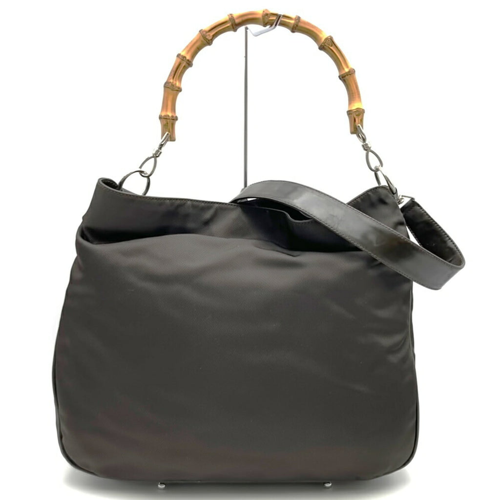 Gucci Brown Nylon Leather Shoulder Bag (Pre-Owned)