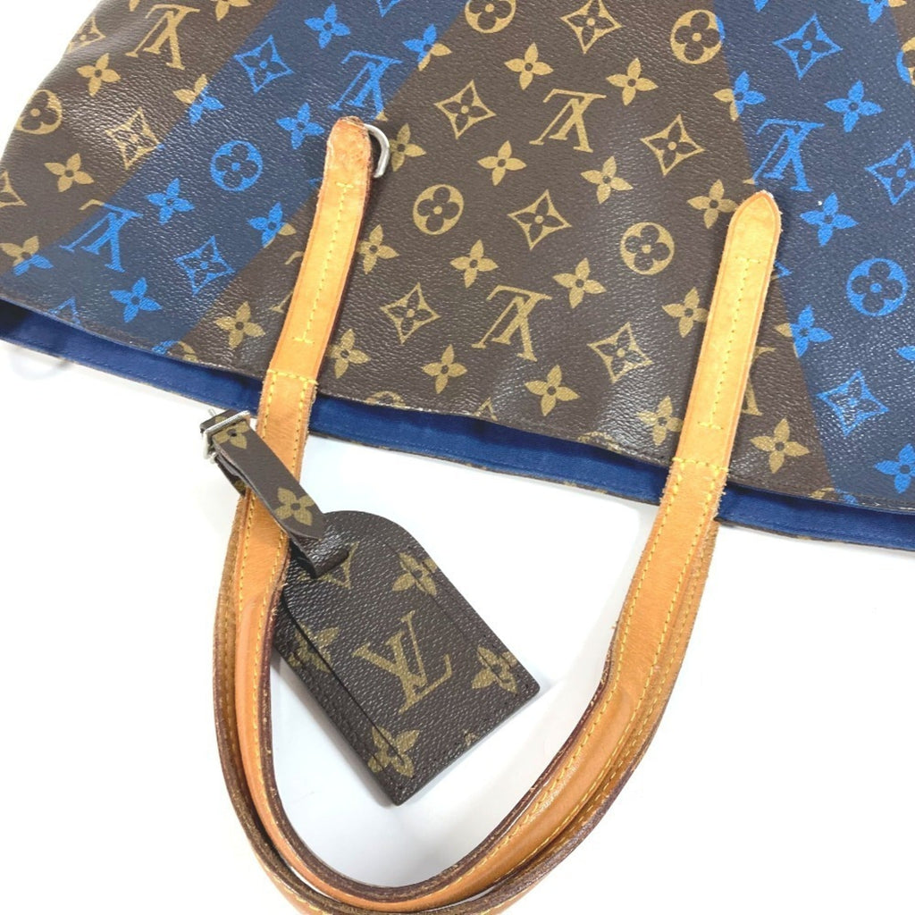 Louis Vuitton Blue Brown Monogram Monogram Shoulder Bag Tote Bag
