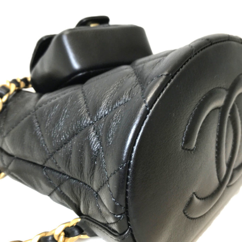 Chanel Black Leather Backpack