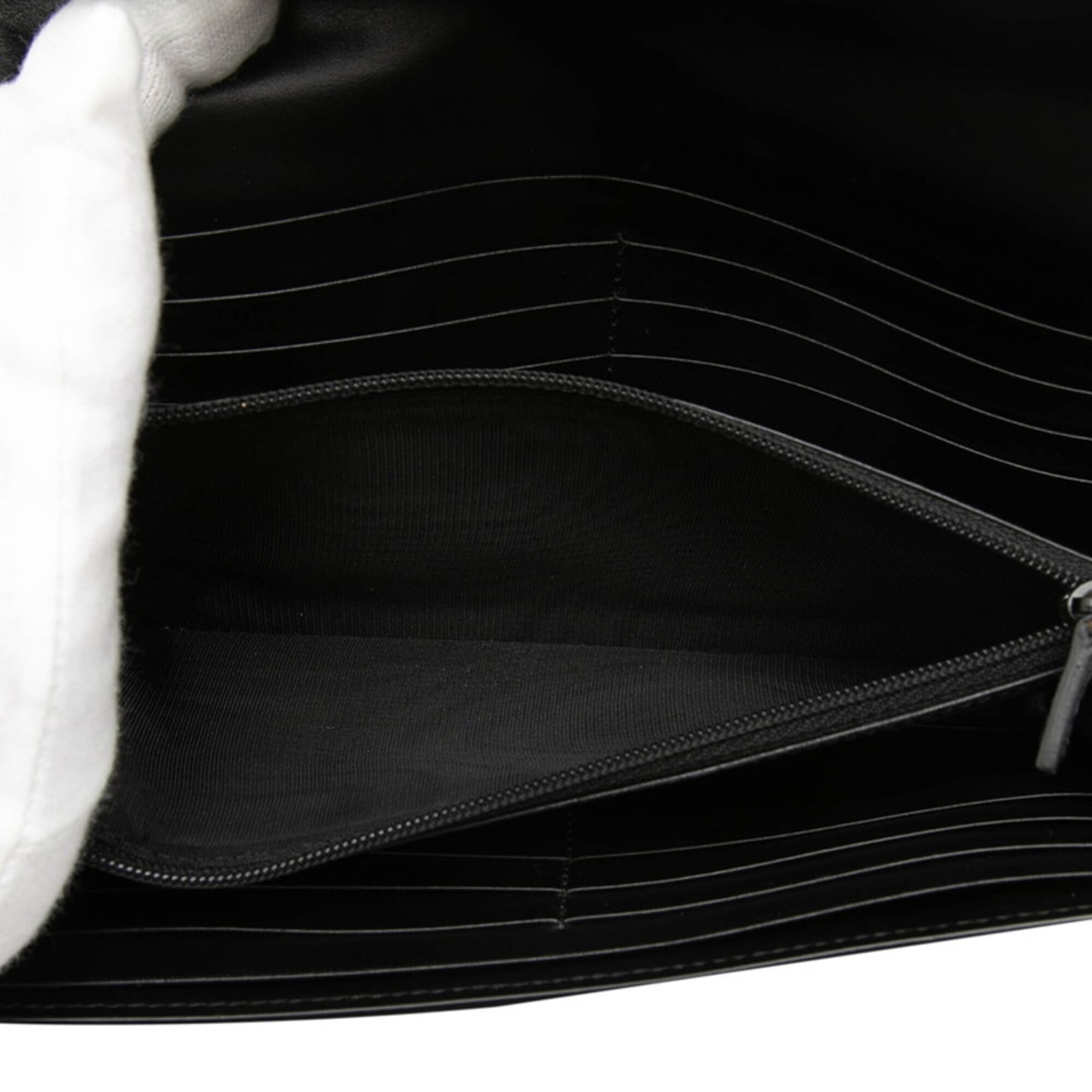 Gucci Guccissima Black Leather Long Wallet (Bi-Fold) (Pre-Owned)