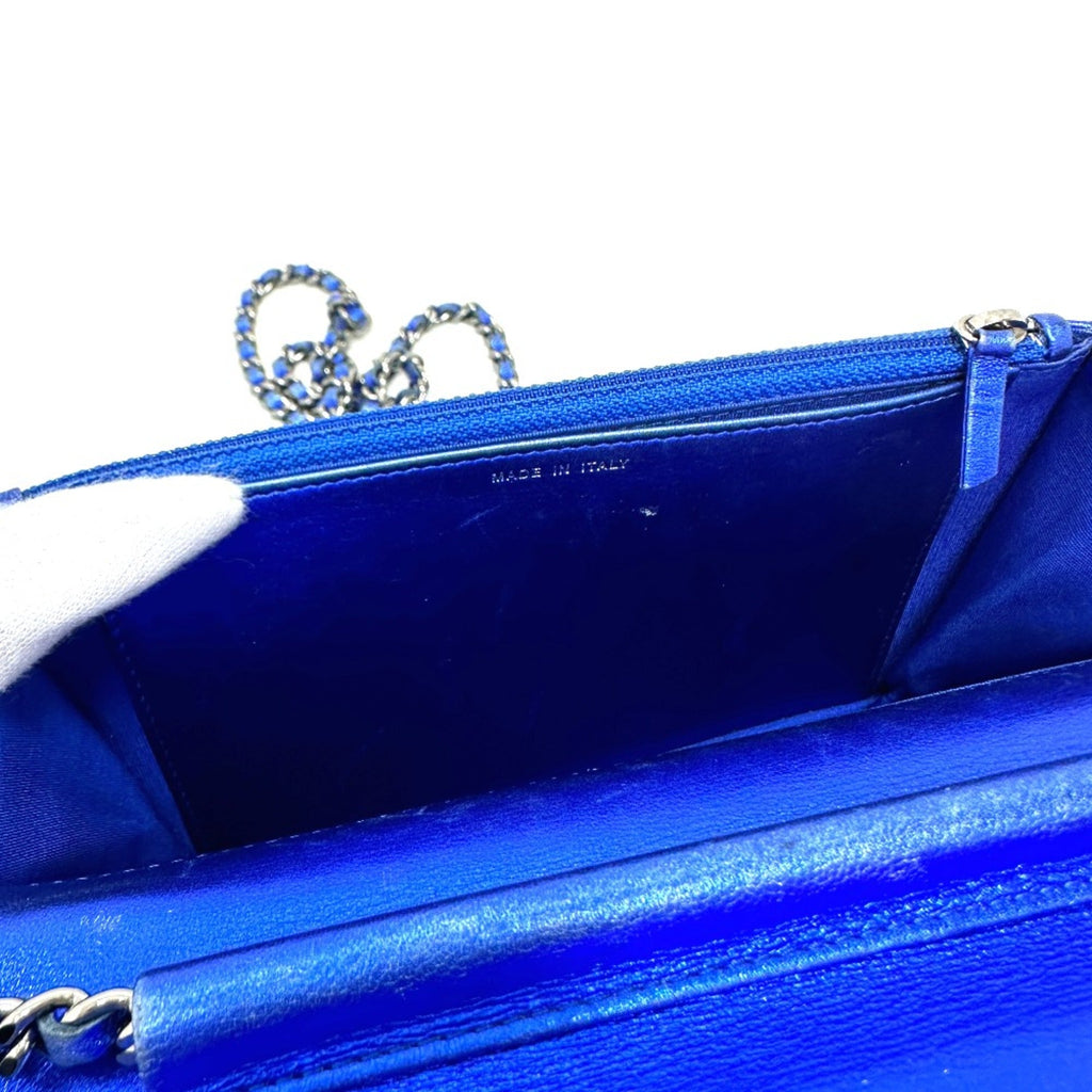Chanel Blue Leather Shoulder Bag