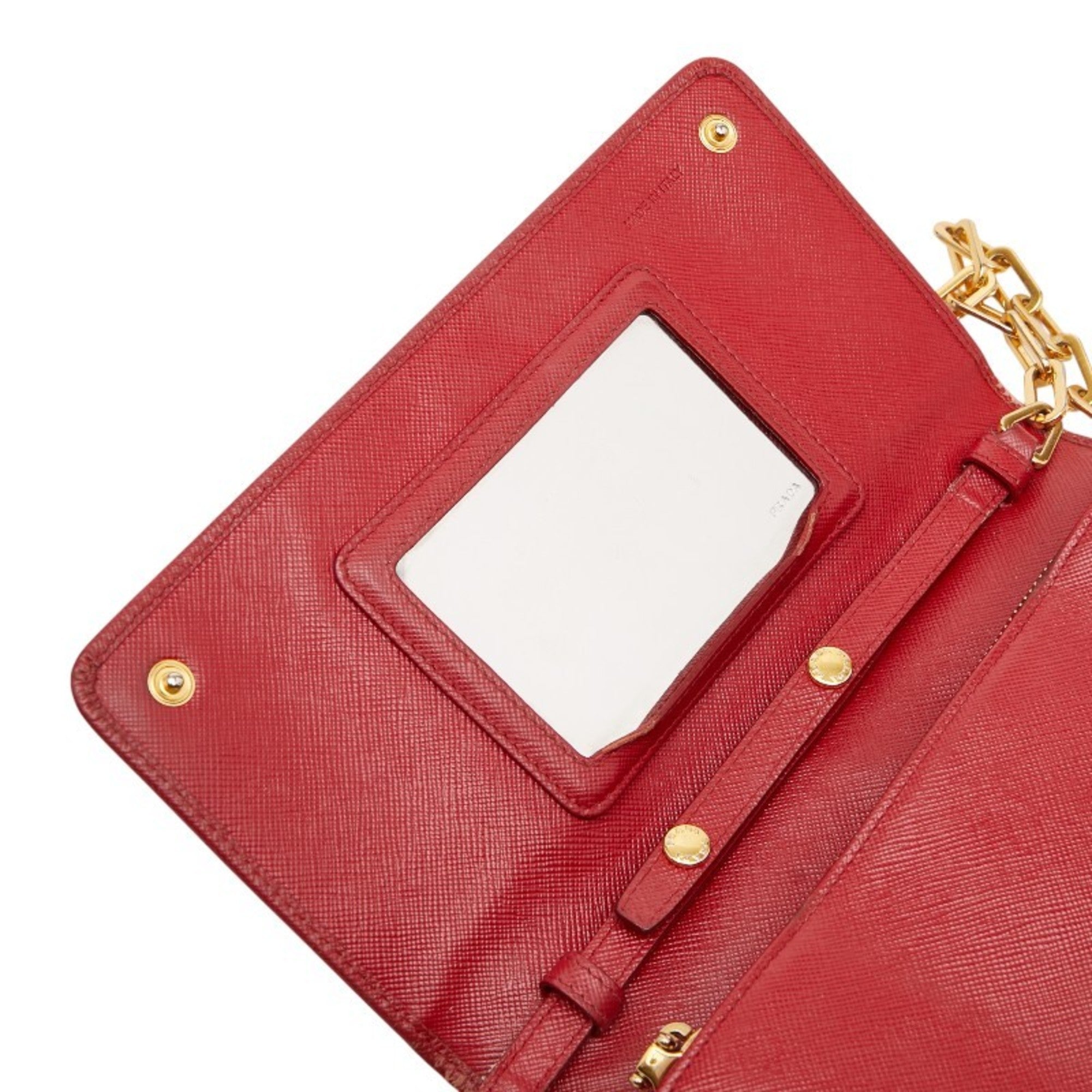 Prada Red Color Leather Shoulder Bag
